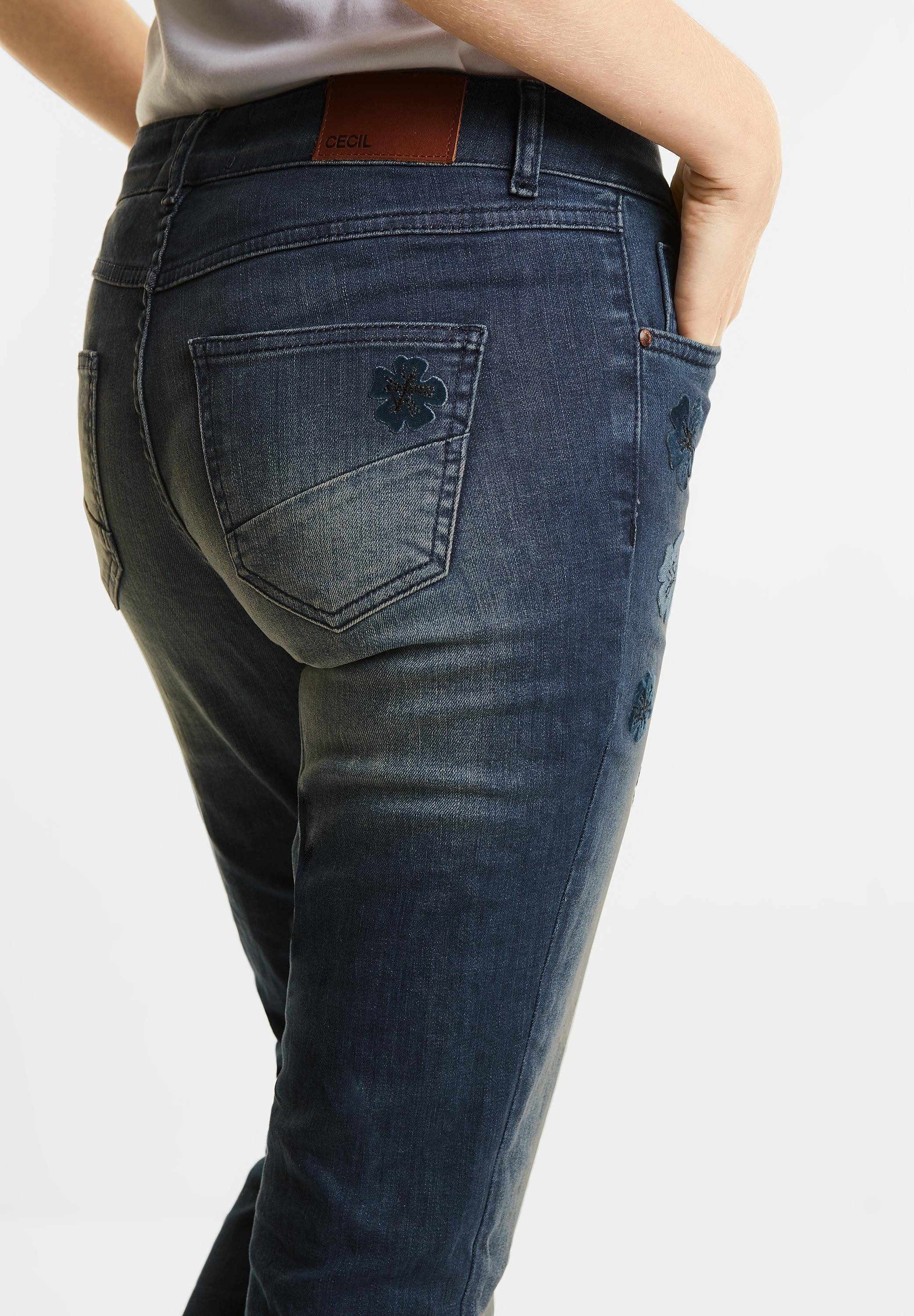 CECIL 5-Pocket-Jeans Samtblüten Denim Charlize