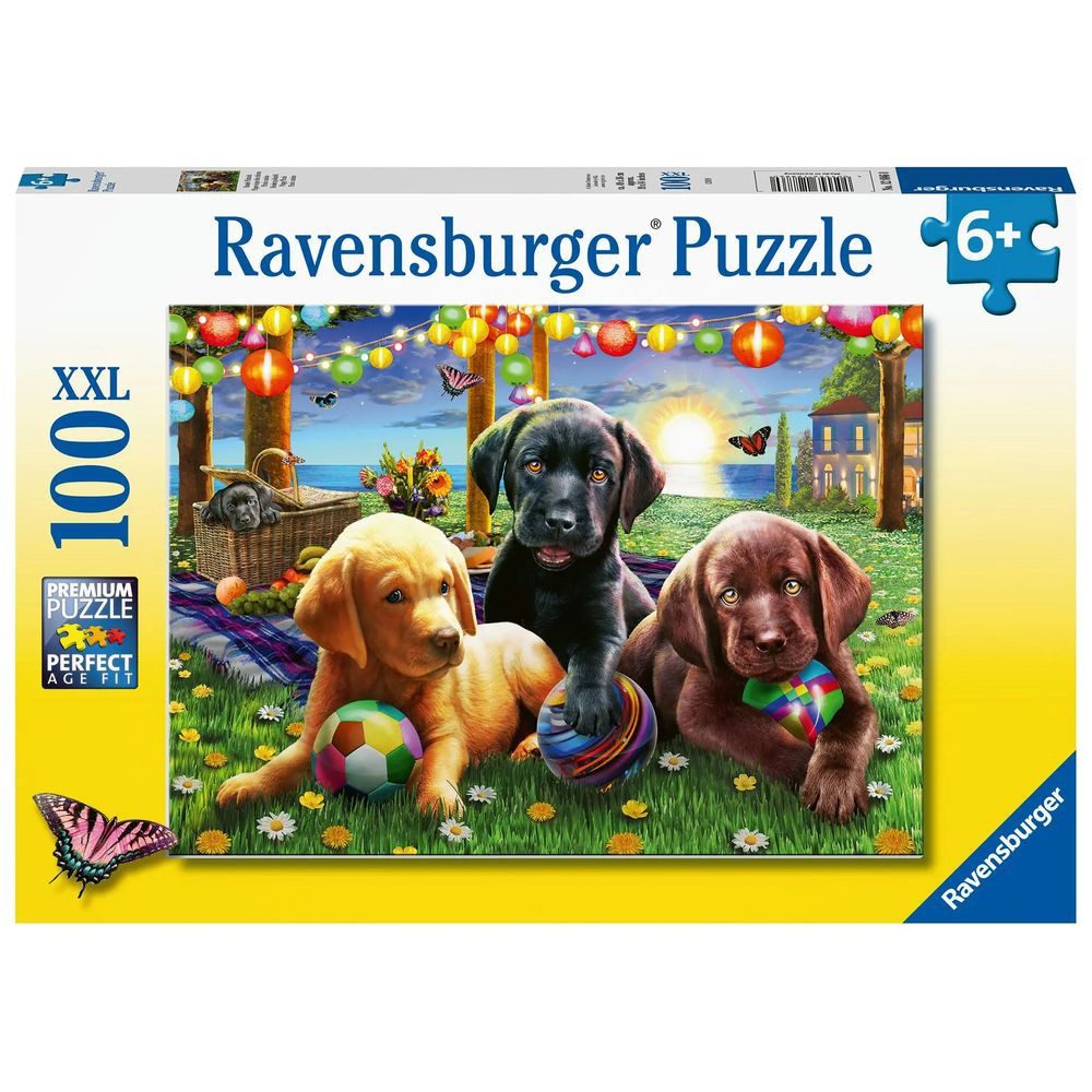 Ravensburger Puzzle Ravensburger Kinderpuzzle - 12886 Hunde Picknick - Tier-Puzzle für..., 100 Puzzleteile