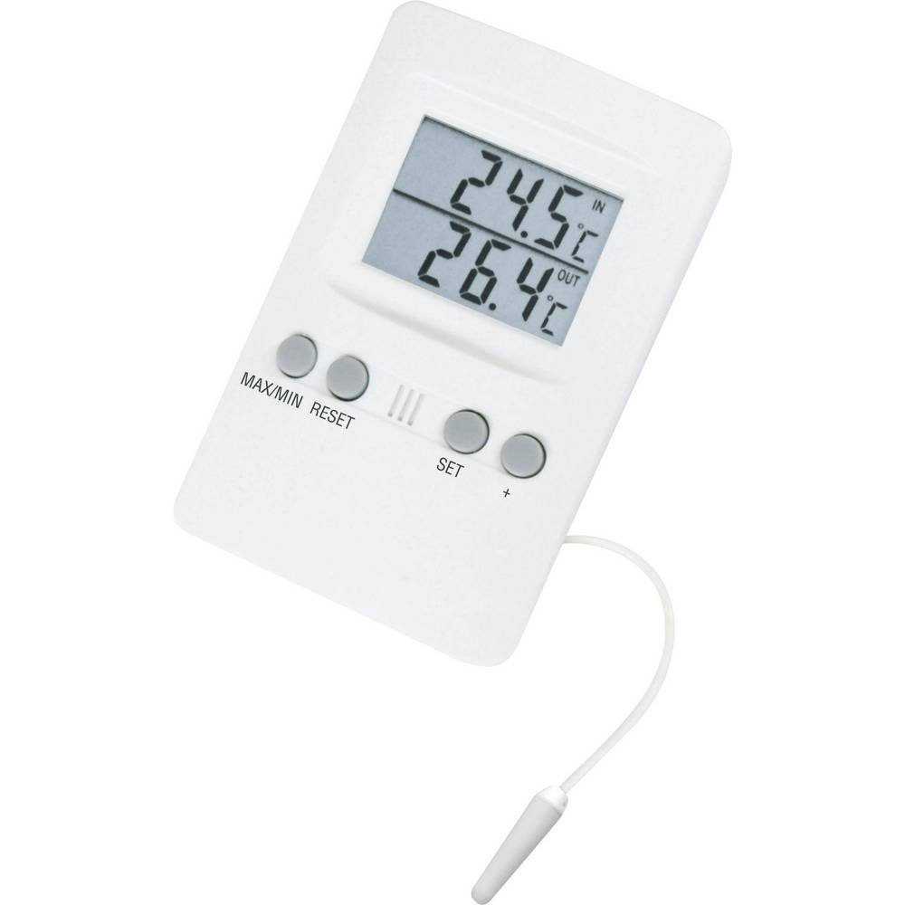TFA Dostmann Hygrometer Digitales Innen-/ Außenthermometer mit Alarm