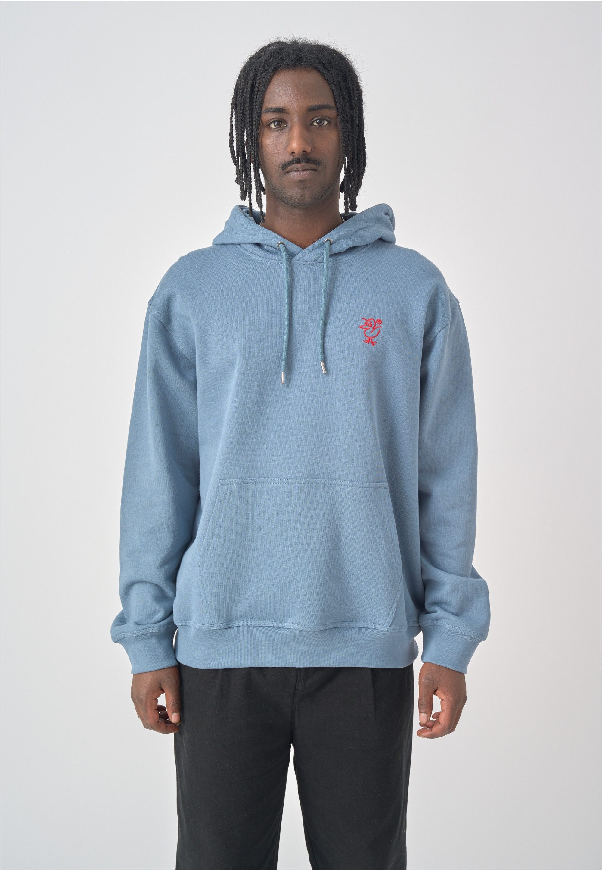 Cleptomanicx Kapuzensweatshirt Sketch Gull mit toller Stickerei auf der Brust