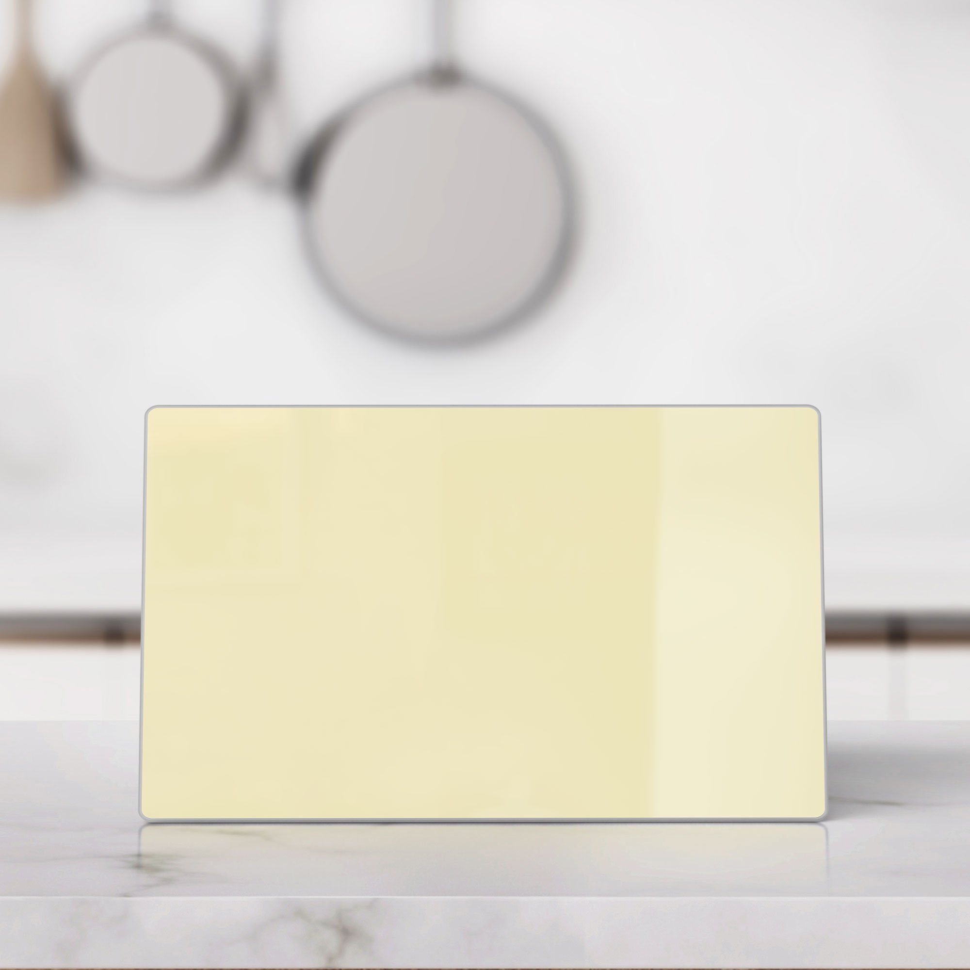 DEQORI Schneidebrett 'Unifarben - Beige', Glas, Platte Frühstücksbrett Schneideplatte