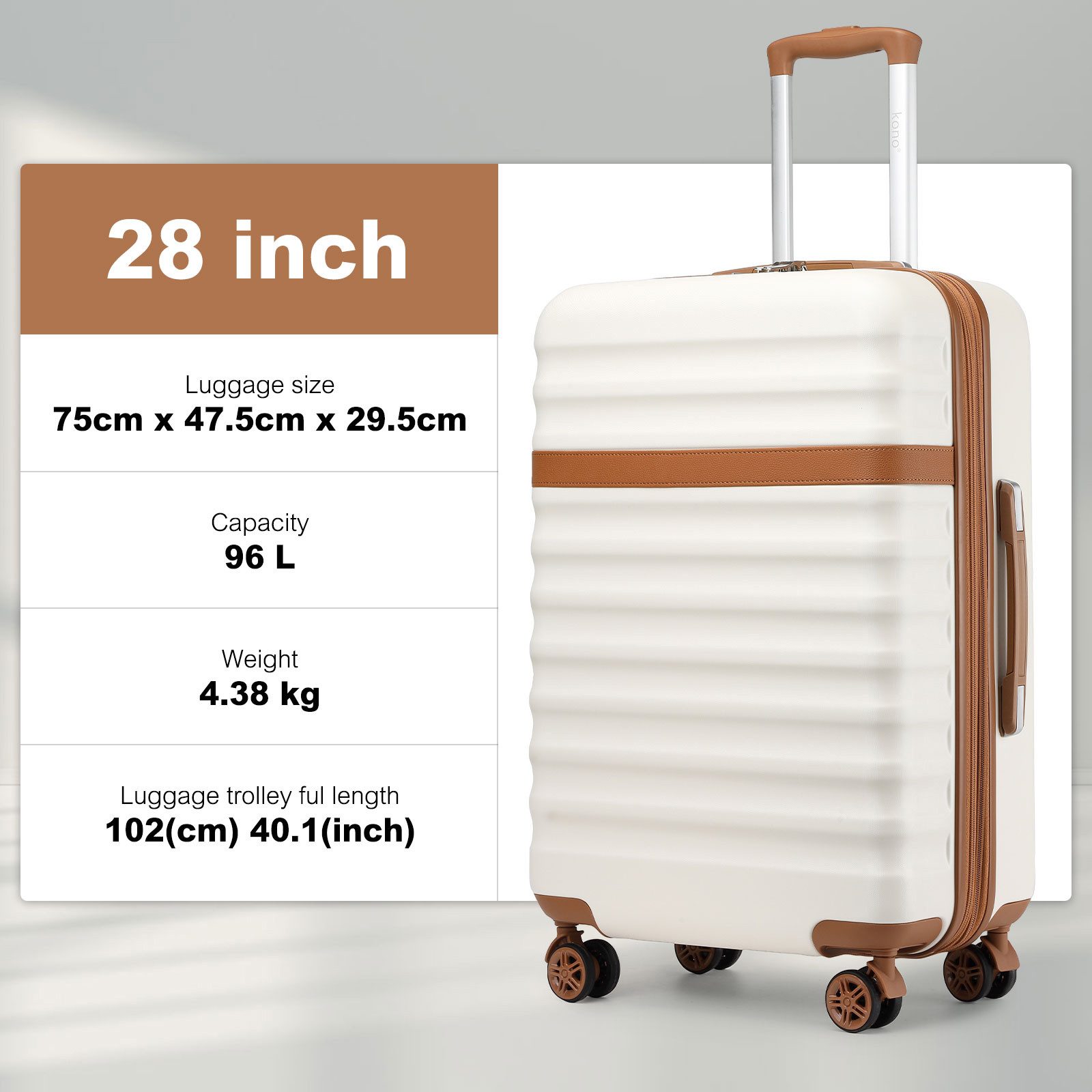 KONO Kofferset, Hartschalenkoffer (55/65/75 cm)+20L Kabinenrucksack günstig online kaufen