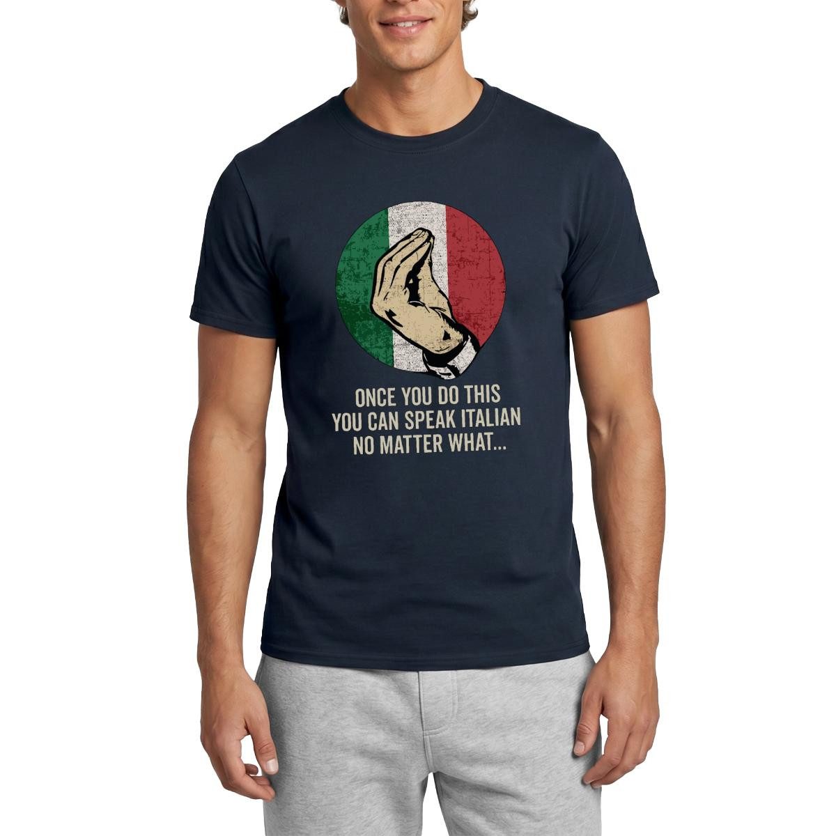 Spreadshirt T-Shirt Italienische Geste Humor Italien-Fans Männer T-Shirt (1-tlg)