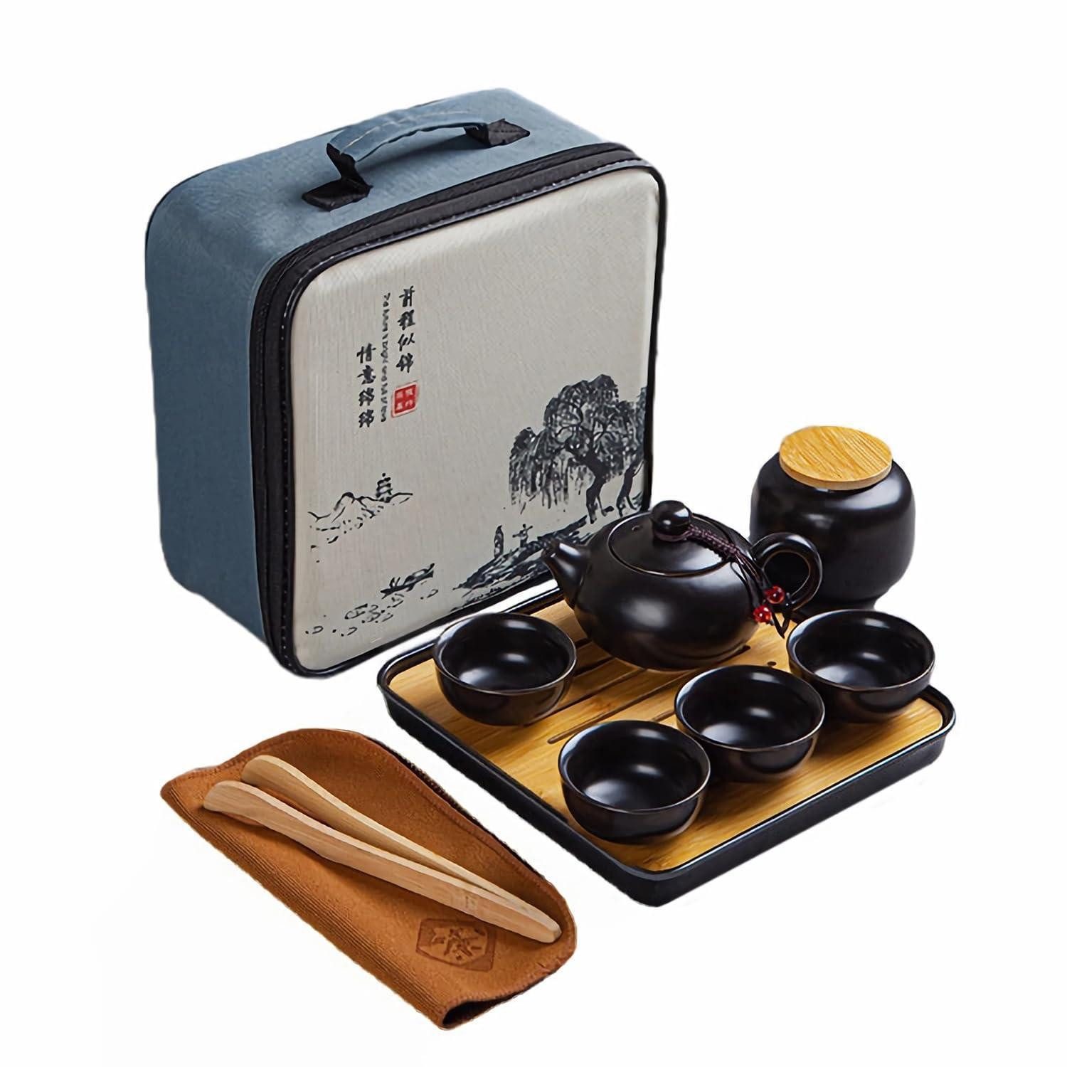 LuxusKollektion Teeservice Chinesisches Teeservice Set mit Teedose, Keramik