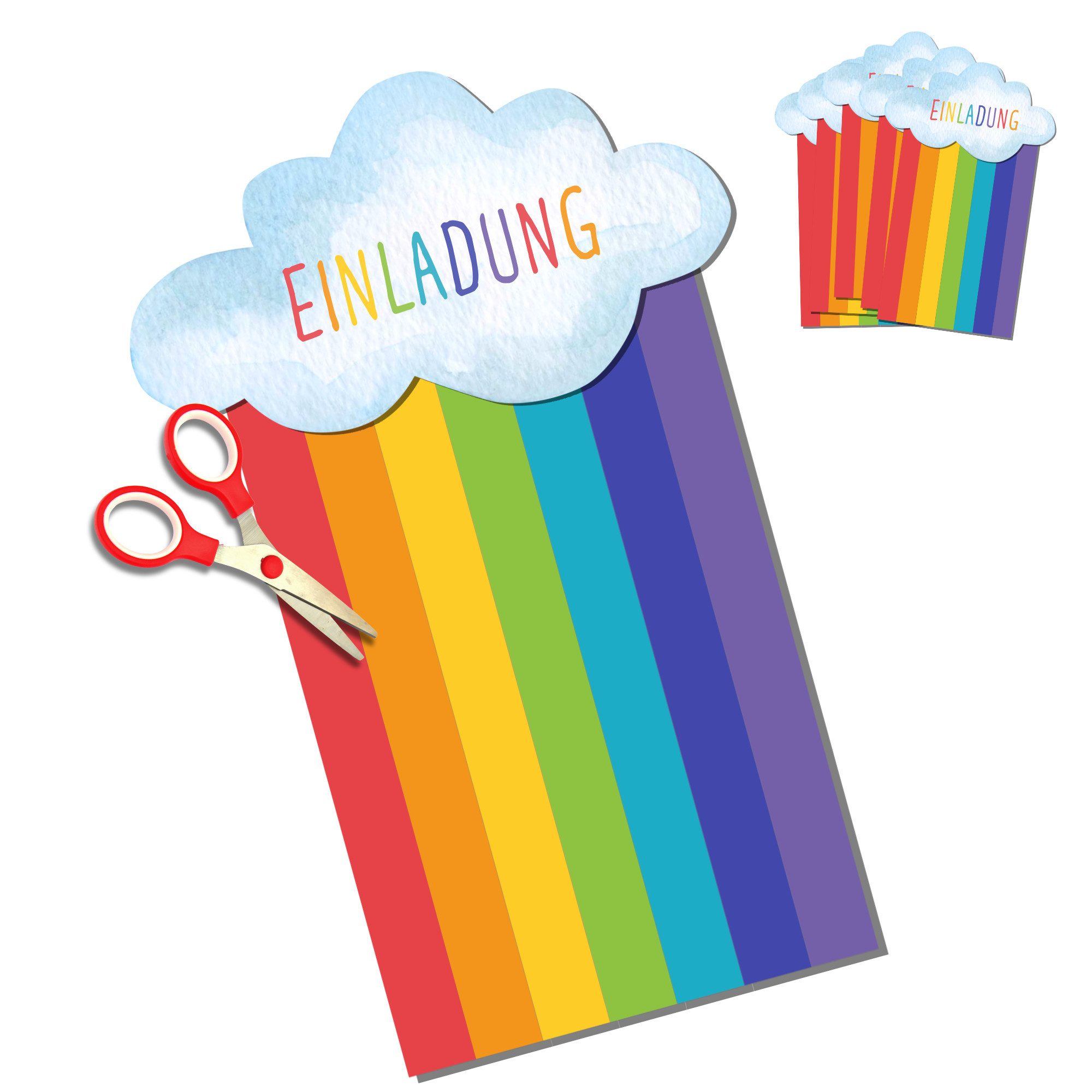 MeinBaby123® Einladungskarten zum selber Basteln, Einladungskarten Kindergeburtstag, Kindergeburtstag Einladungskarten DIY, Einladung Kindergeburtstag