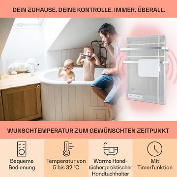 Klarstein Heizkörper Hot Spot Wave, elektrische Infrarot Wandheizung Thermostat Heizung elektrisch Bad