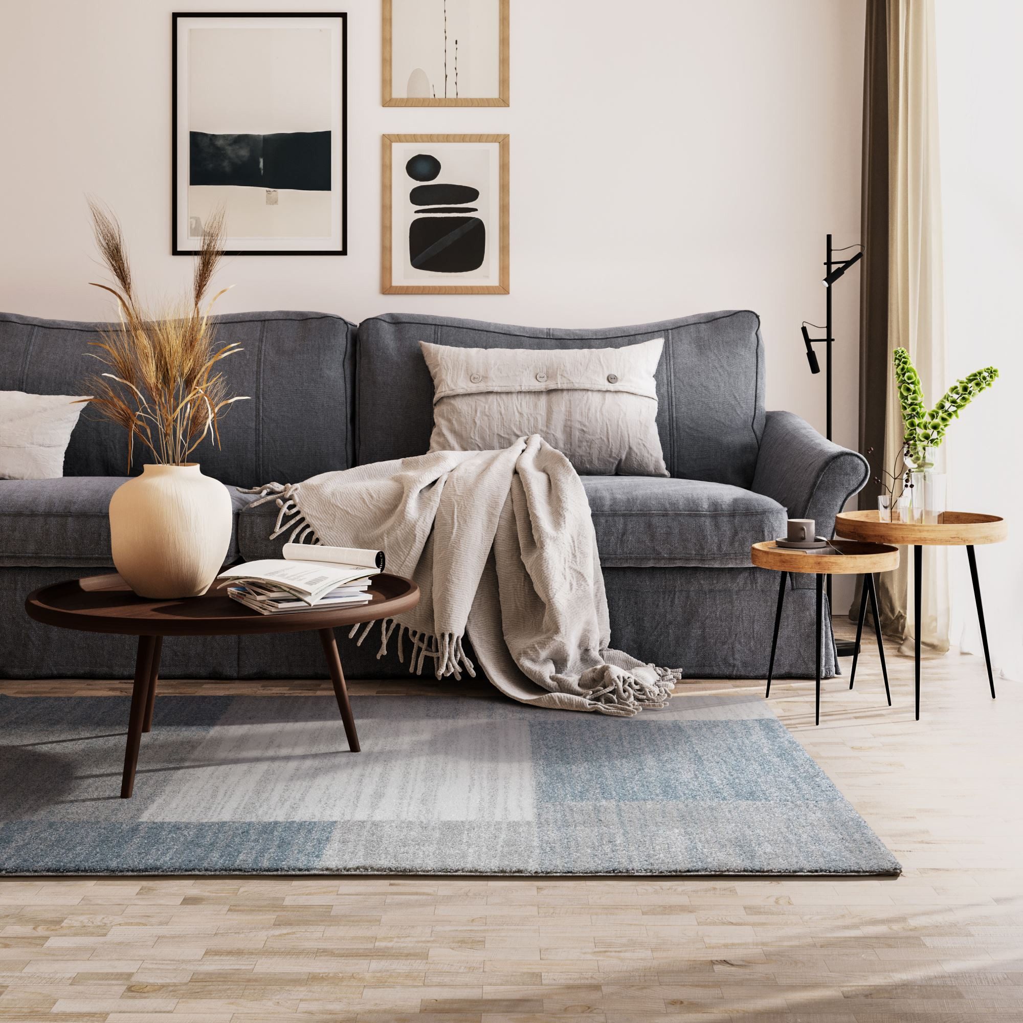 Steffensmeier Teppich Nancy Felder, Rechteckig, Kurzflor Teppich, Wohnzimmer