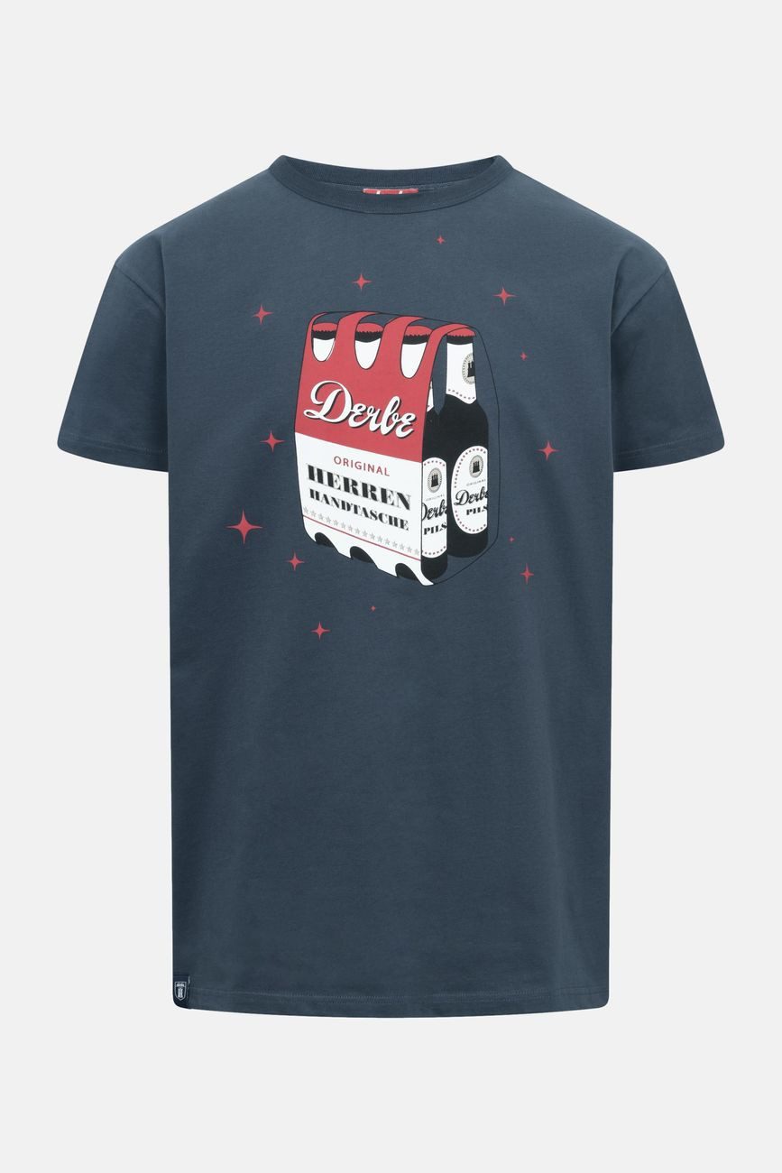 Derbe Print-Shirt Herrenhandtasche Rot-Weiß Herren T-Shirt günstig online kaufen