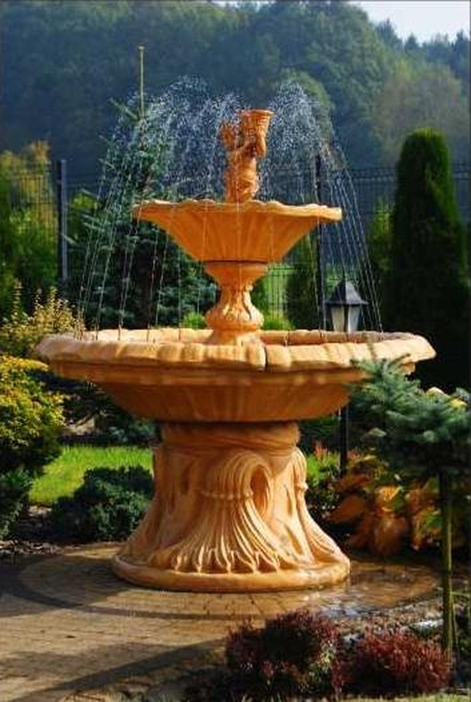 JVmoebel Gartenbrunnen Springbrunnen Garten Teich Brunnen Gartenbrunnen Fontaine Neu, Made in Europa
