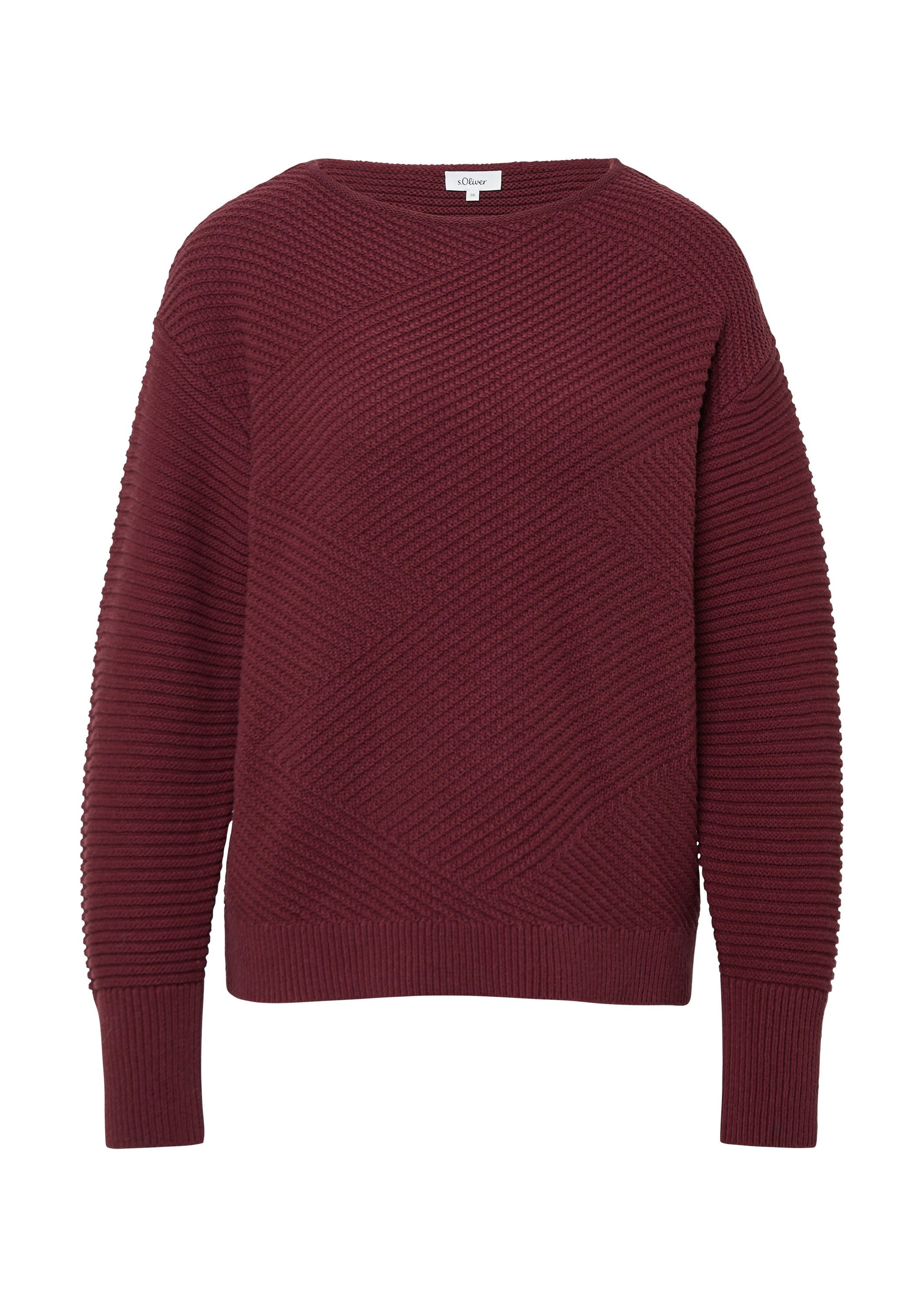 s.Oliver Longpullover Strickpullover Strukturierter Strickpullover in Overs günstig online kaufen