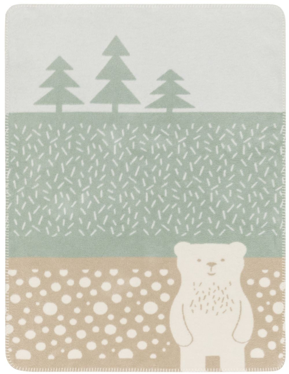 Babydecke Mila 'Bärenwald' 75 x 100 cm Hellgrün, DAVID FUSSENEGGER