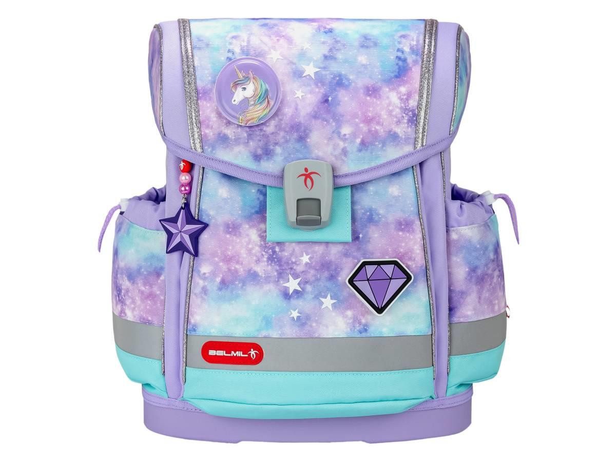 Belmil Schulranzen "Classy Plus" 2025 mit Magnetverschluss, 4tlg. Set ab 1. Klasse, Grundschule, für Mädchen