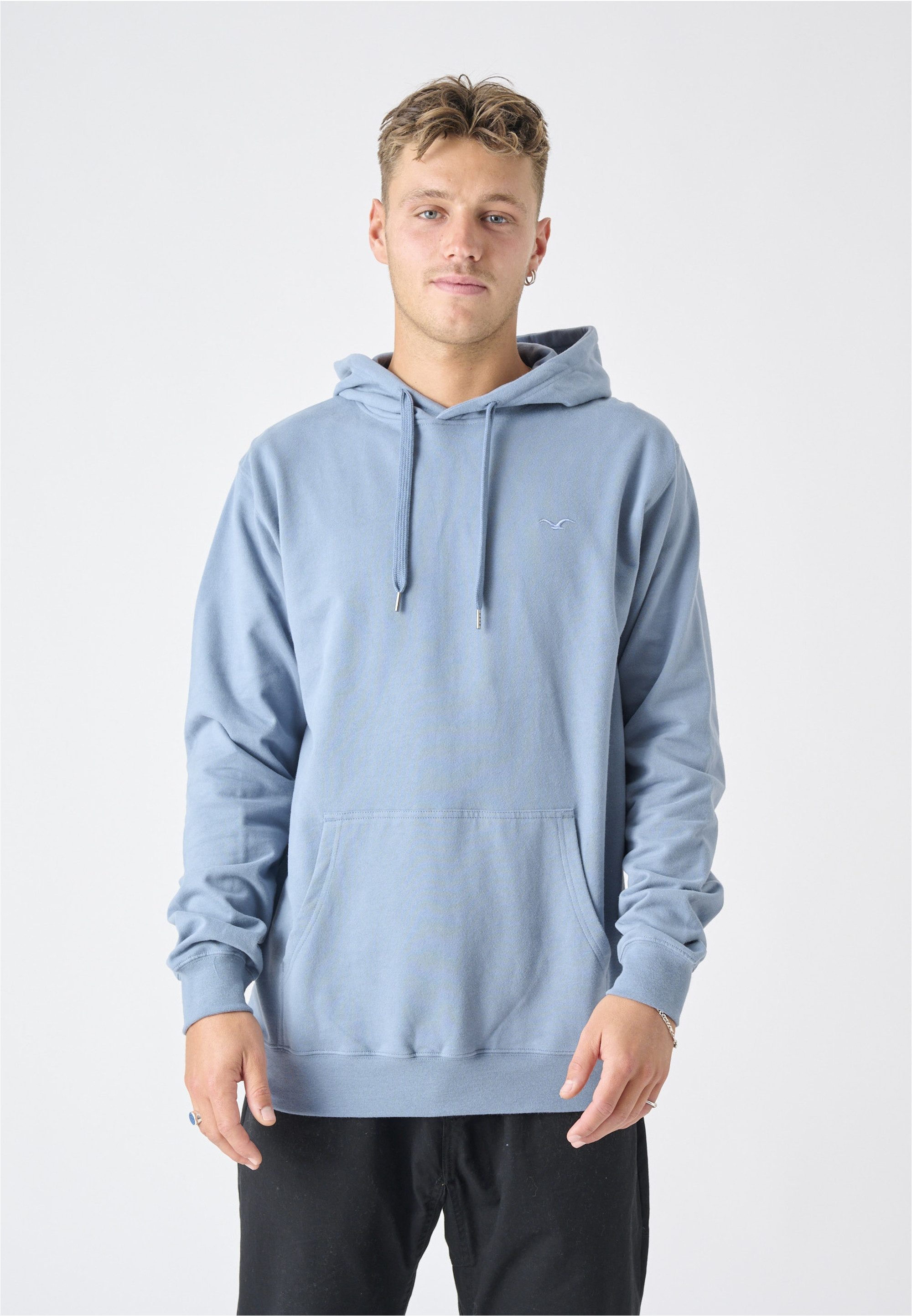 Ligull mit Schnitt lockerem Kapuzensweatshirt Cleptomanicx dunkelblau