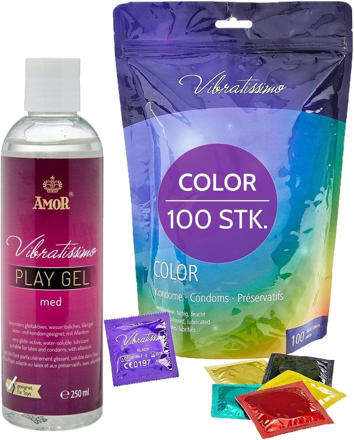 Vibratissimo Kondome Premium Nature, Color, Mix, verschiedene Aromen, Farben, Strukturen