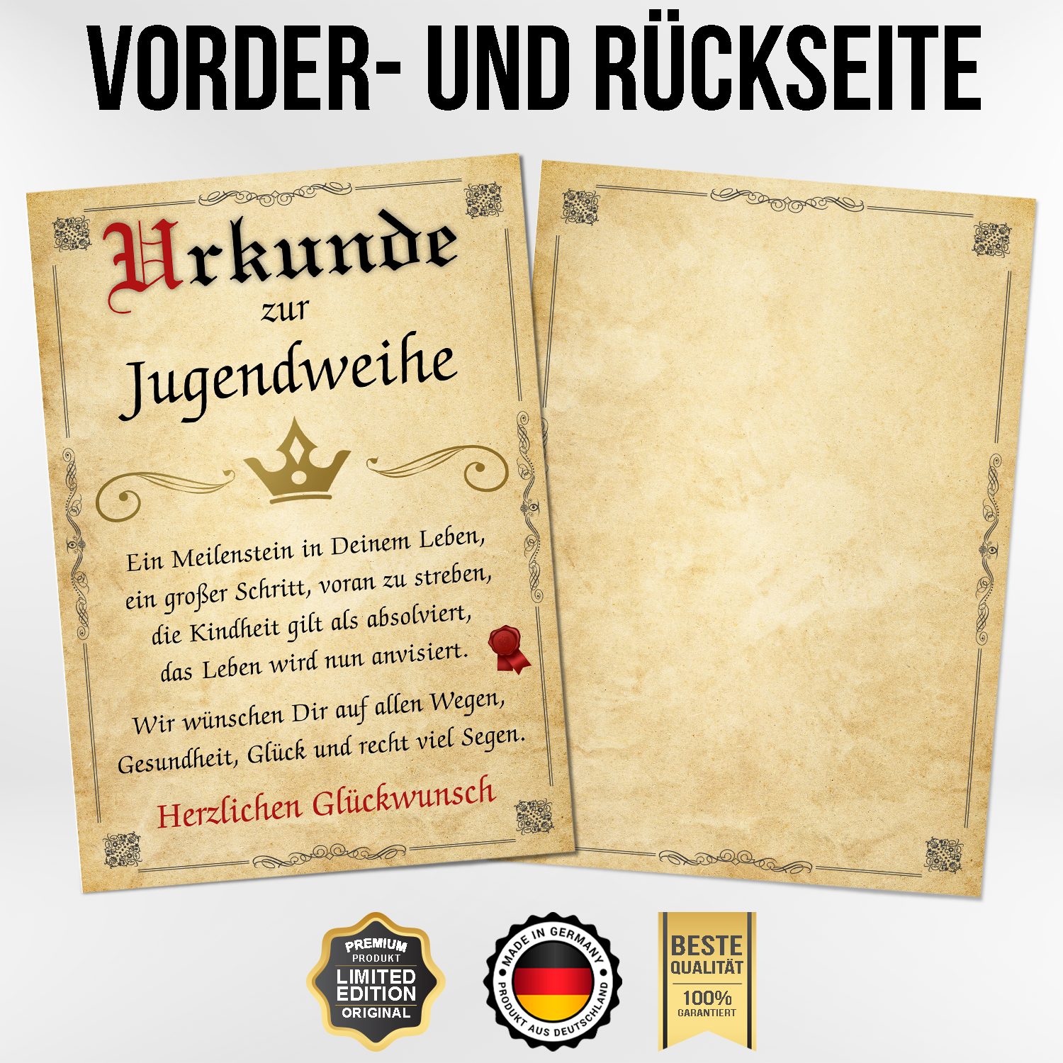 Tigerlino Poster Jugendweihe Geschenk Urkunde zur günstig online kaufen