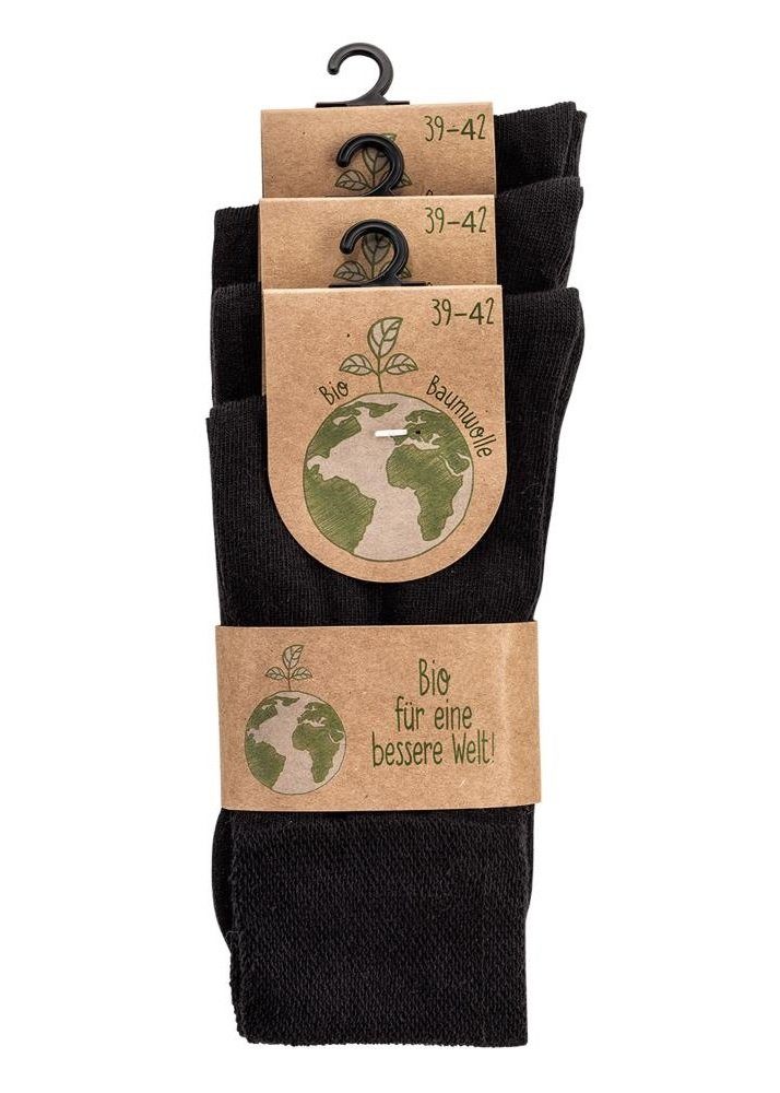Damen mit Biosocken Herren Basicsocken Bio schwarz Baumwolle Organic Socken Wowerat