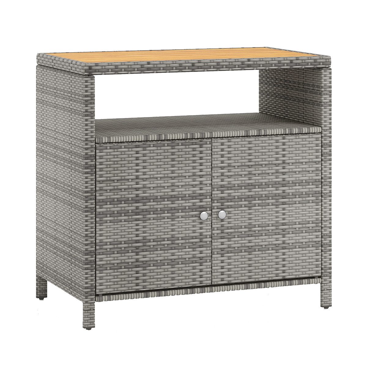 COSTWAY Garten-Geräteschrank, BxT: 90x53 cm, outdoor, Holz & Rattan, wetter günstig online kaufen