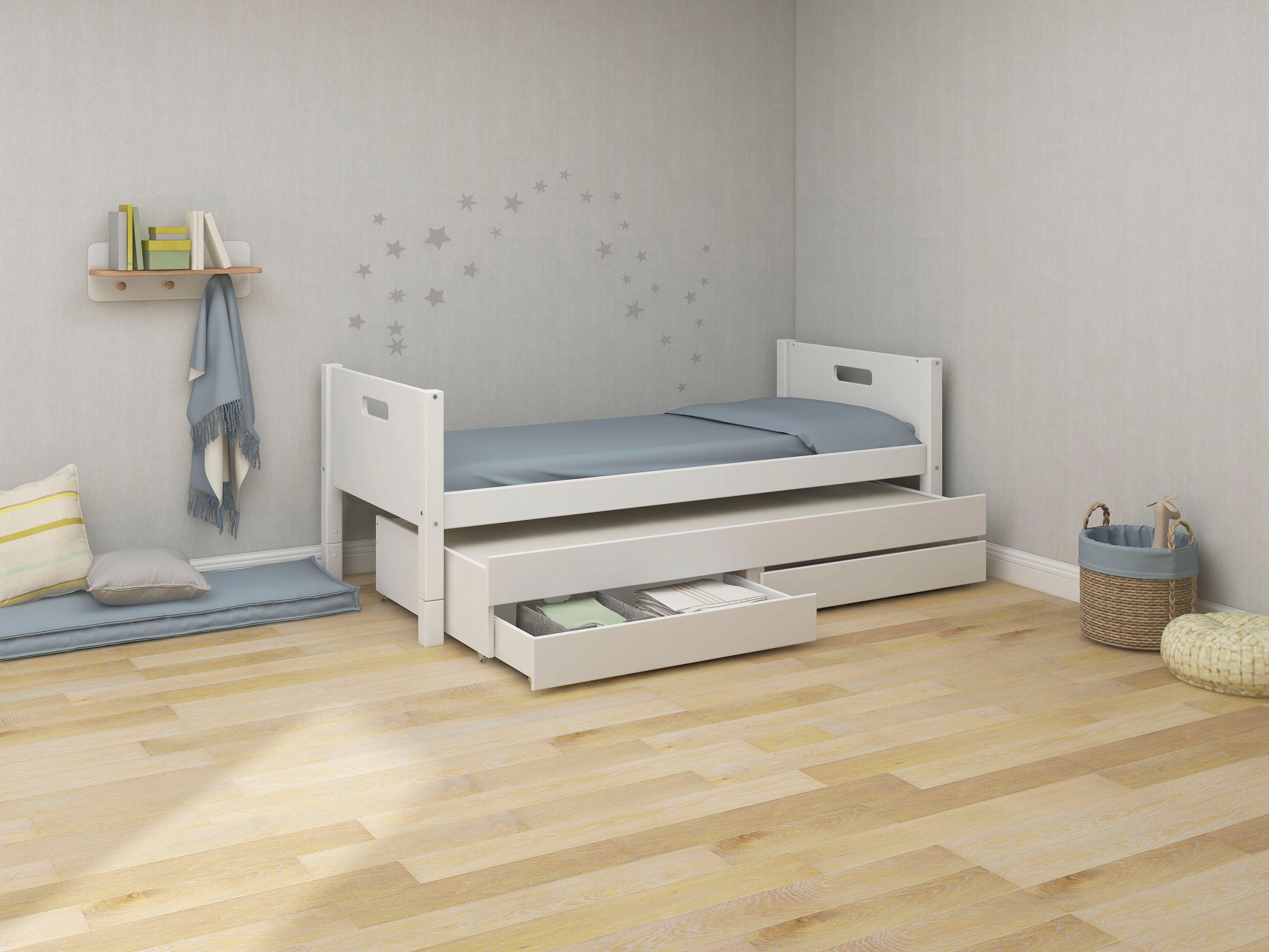 Thuka Einzelbett, Thuka Nordic produziert Flexa, weiß weiß | weiß | weiß incl bei | Rollrost