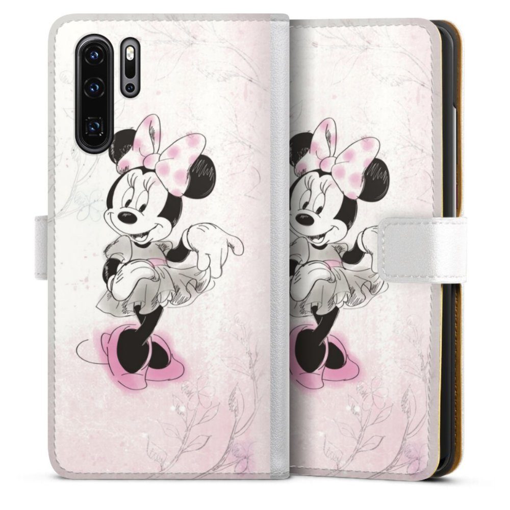 DeinDesign Handyhülle Minnie Mouse Disney Vintage Minnie Watercolor, Huawei P30 Pro New Edition Hülle Handy Flip Case Wallet Cover