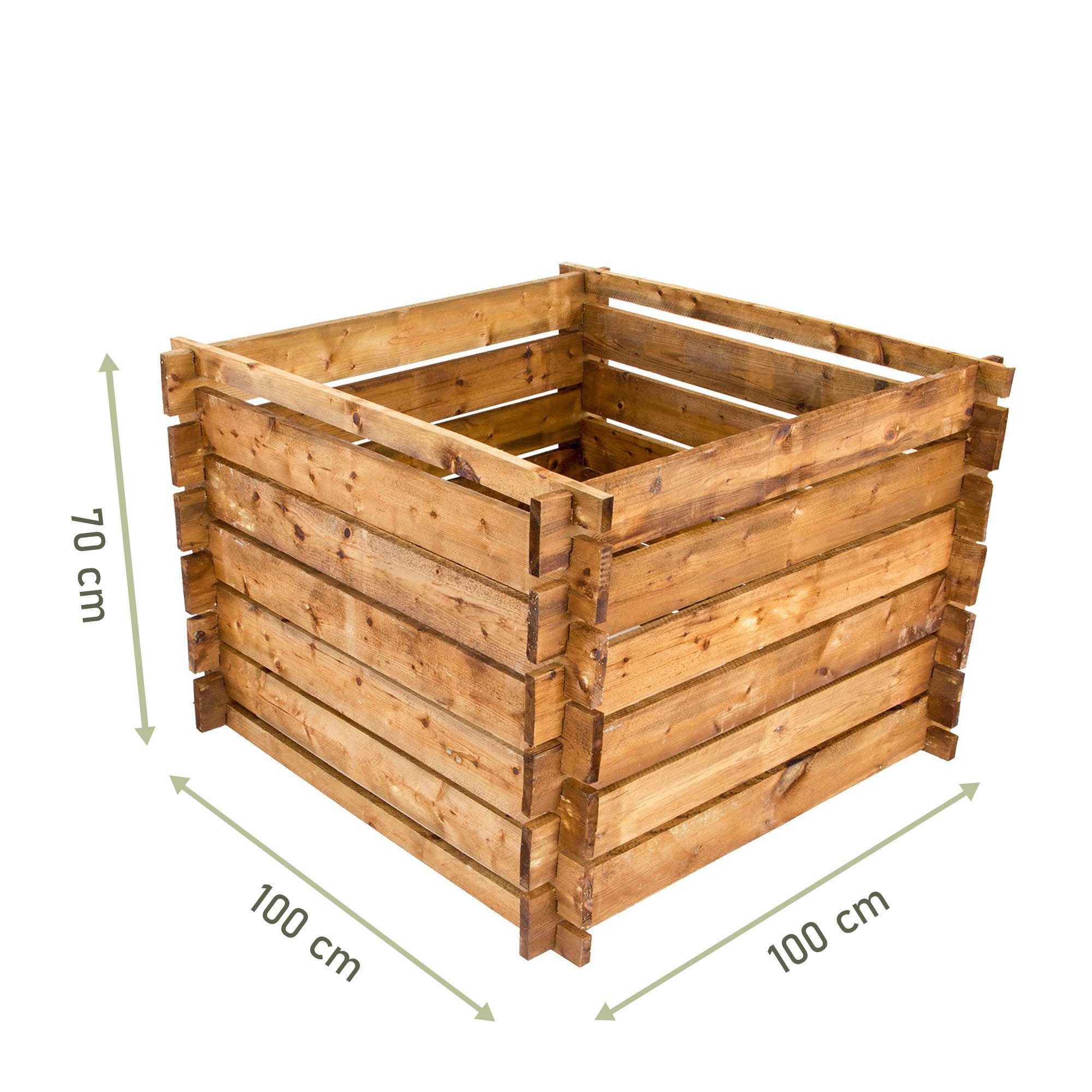 NATIV Komposter Komposter aus Holz, BxTxH: 100x100x65 cm