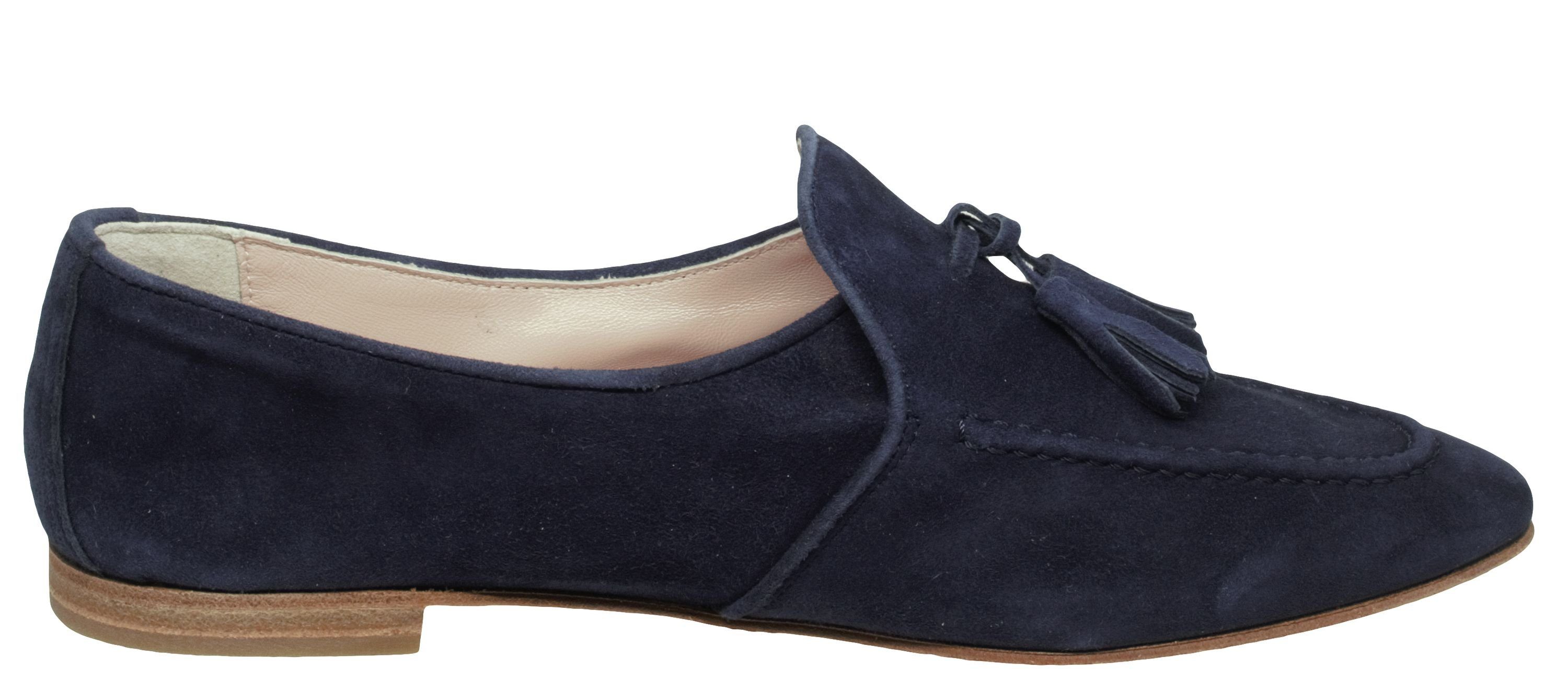 Gallucci Ballerinas von Gallucci 20007 Leder Klassisch Schmal Blau Pumps