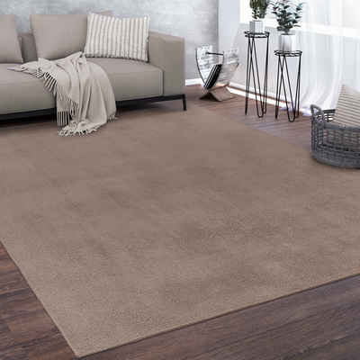 Teppich Esszimmer Kurzflor Waschbar Uni Design Teppich, Paco Home, Quadratisch, Höhe: 14 mm