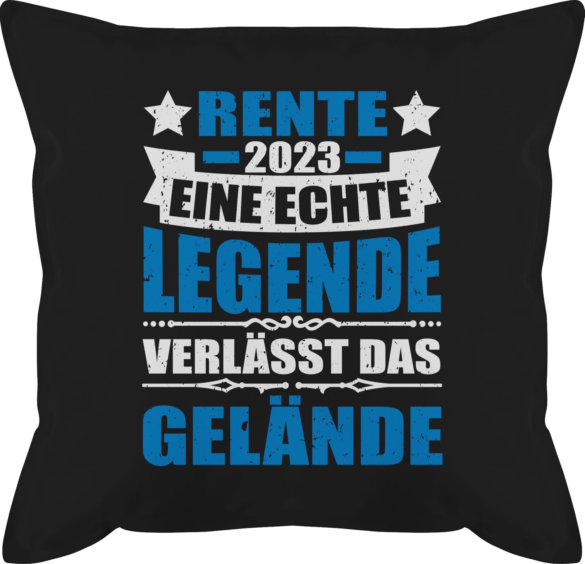 Shirtracer Dekokissen Rente 2023 eine echte Legende verlässt das Gelände - blau/weiß, Rente Deko-Kissen 1 Schwarz