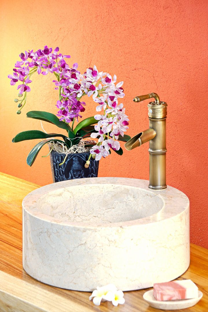 Kinaree Waschbecken Marmor mit Armatur Aufnahme (1-St)