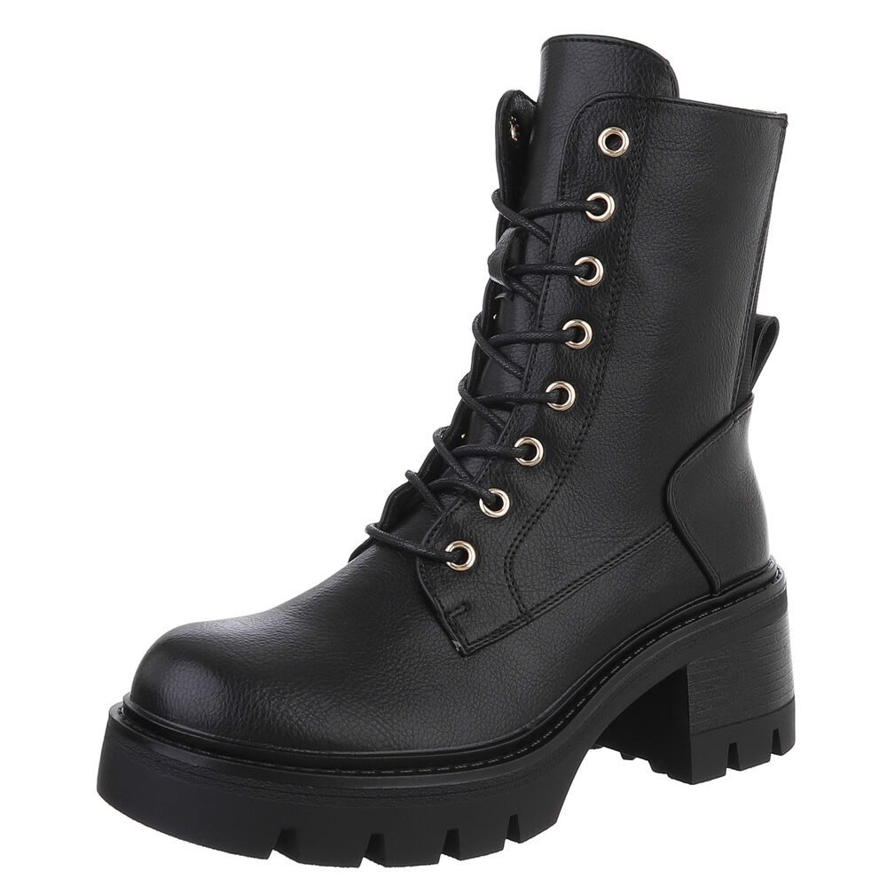 Ital-Design Robuste Stiefelette mit Schnürung für Damen – Herbst-Trend Schn günstig online kaufen