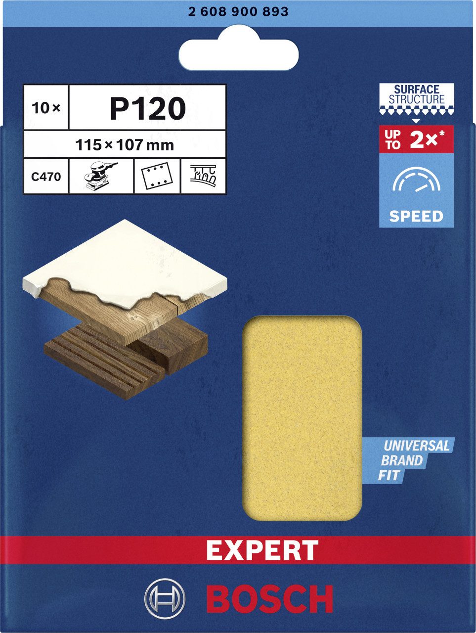 BOSCH Schleifpapier Bosch Expert Schleifpapier C470 115 x 107 mm G 120