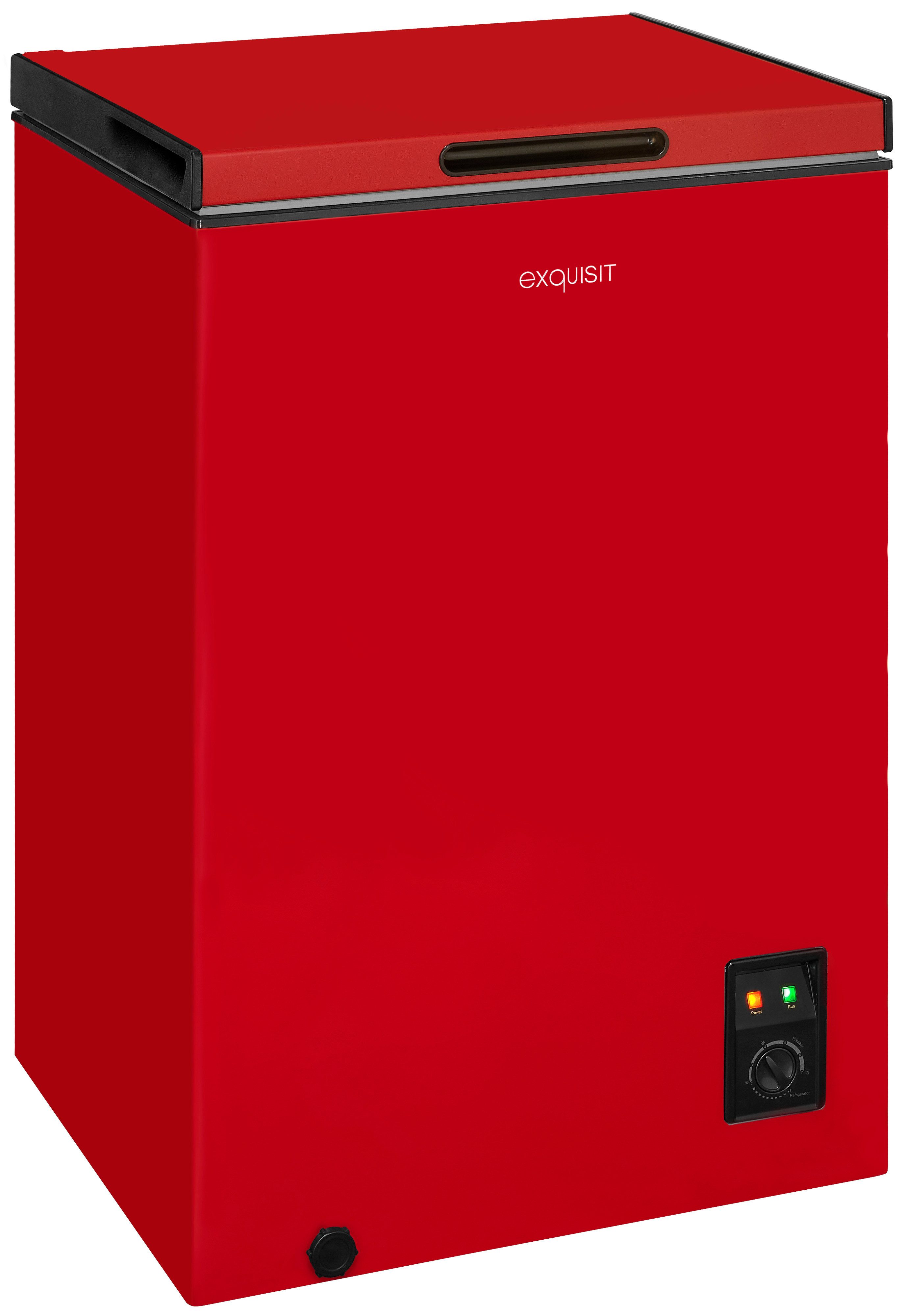 exquisit Gefriertruhe GT100-050E rot, 54,5 cm breit, 99 l