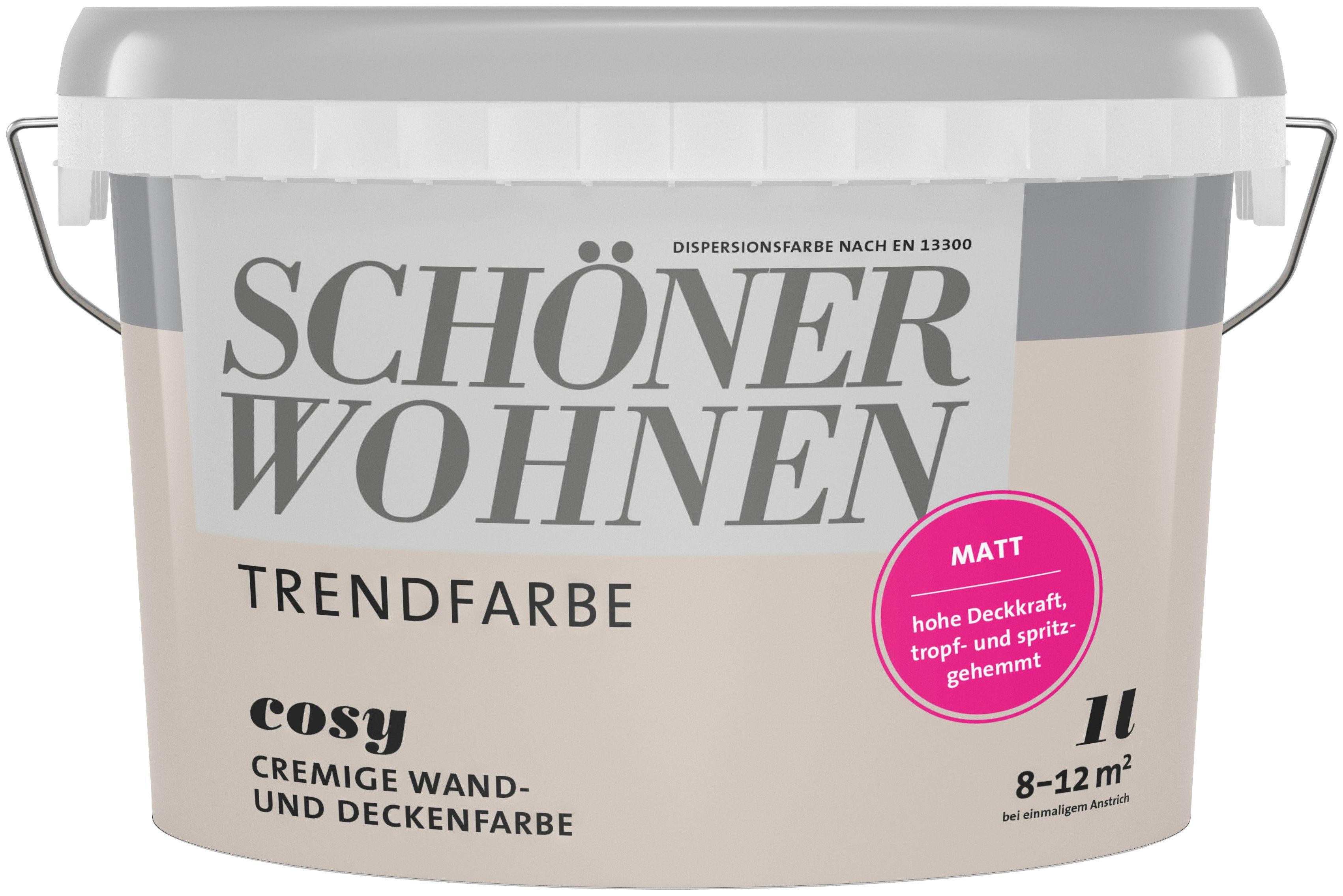 SCHÖNER WOHNEN FARBE Wand- und Deckenfarbe TRENDFARBE, 1 Liter, Cosy, hochdeckende Wandfarbe - für Allergiker geeignet