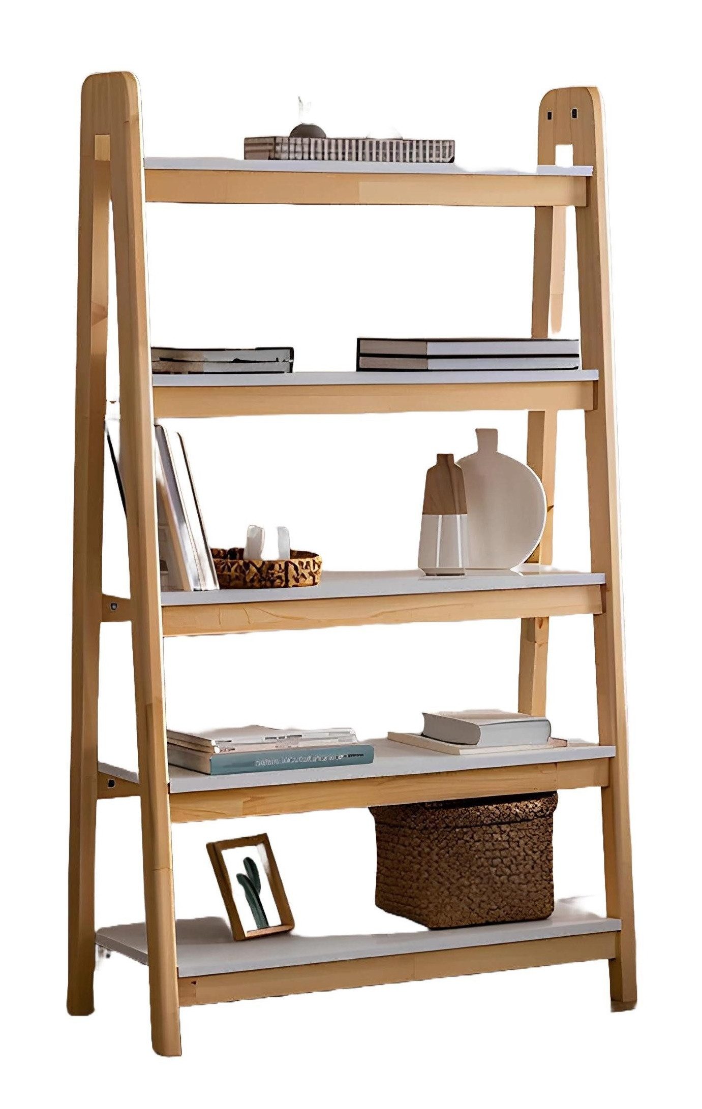 Xlmoebel Standregal Designer Wandregale in hellem Beige, Luxus Holz Aktenschrank, 1-tlg., Hergestellt in Europa