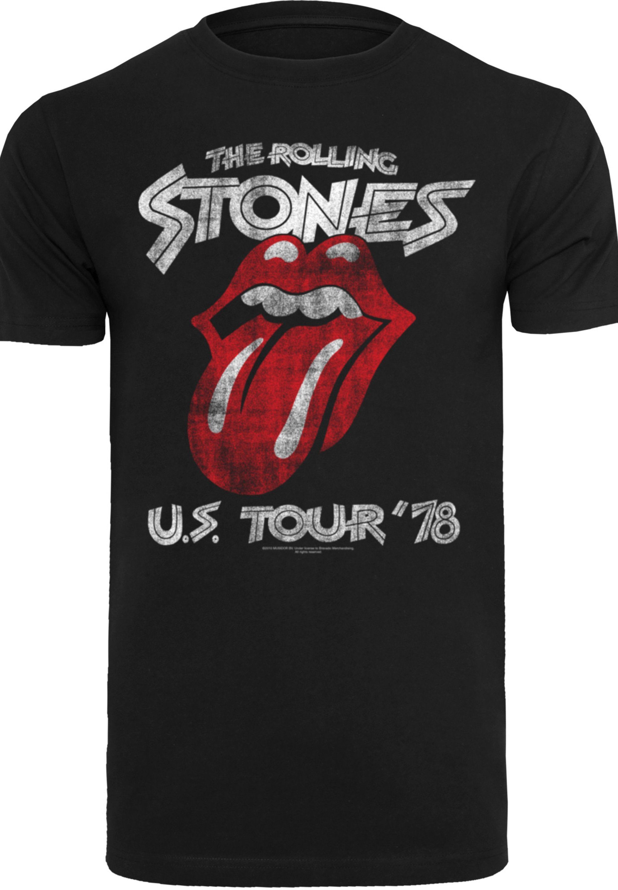 T-Shirt US F4NT4STIC Stones Rolling Rock '78 Print Band Front Tour The