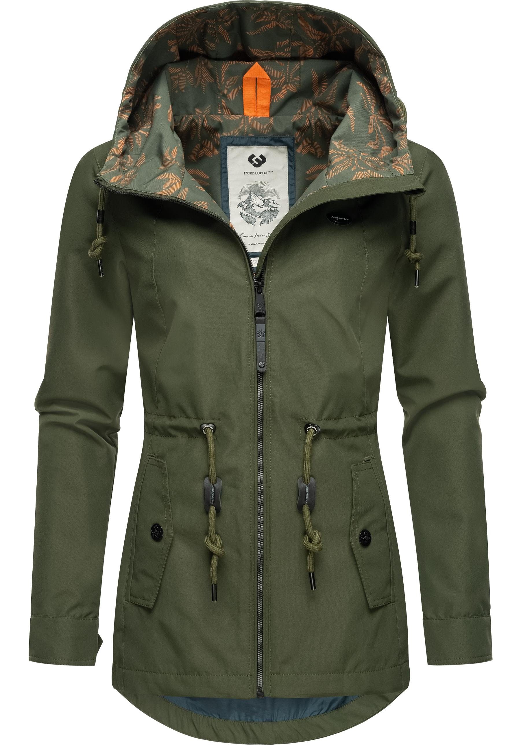 Ragwear Outdoorjacke Monadis Leichte Damen Übergangsjacke mit wasserdichtem Obermaterial