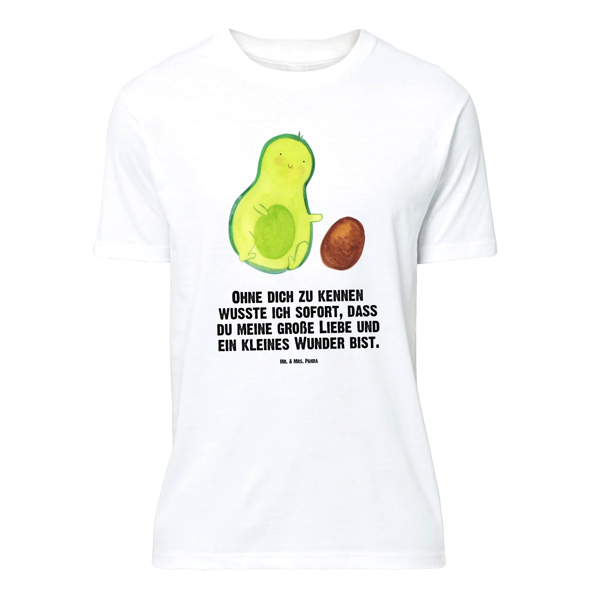 Mr. & Mrs. Panda T-Shirt Avocado Kern rollt, Размер XL T-Shirt, Weiß, Baby, Geburt, Schwangersc (Packung, 1-tlg) Schlafshirt Männer Lustiges T-Shirt