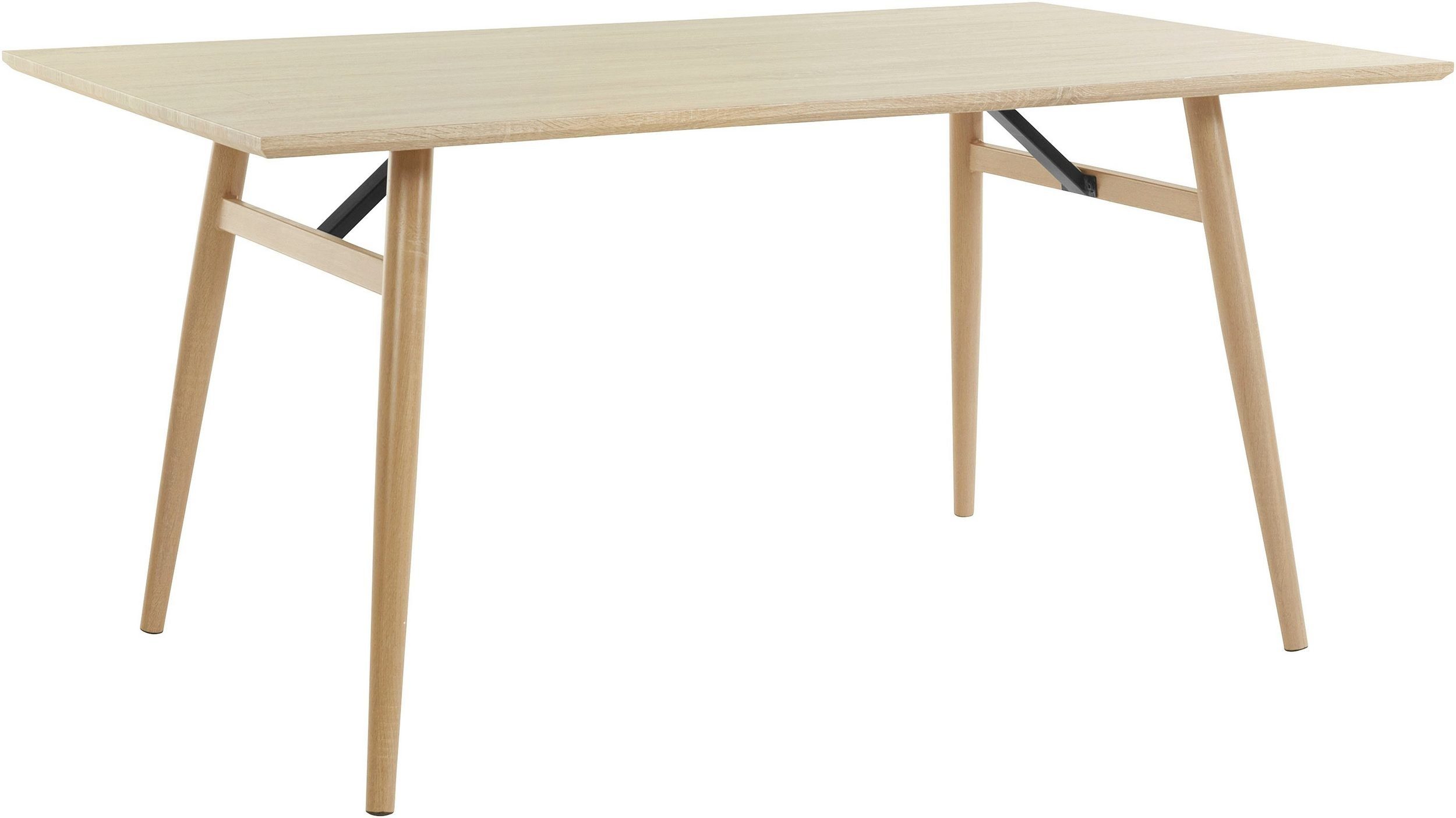 loft24 Esstisch Henrik, im Skandinavischen Look mit Wildeiche Holzoptik, Metallgestell
