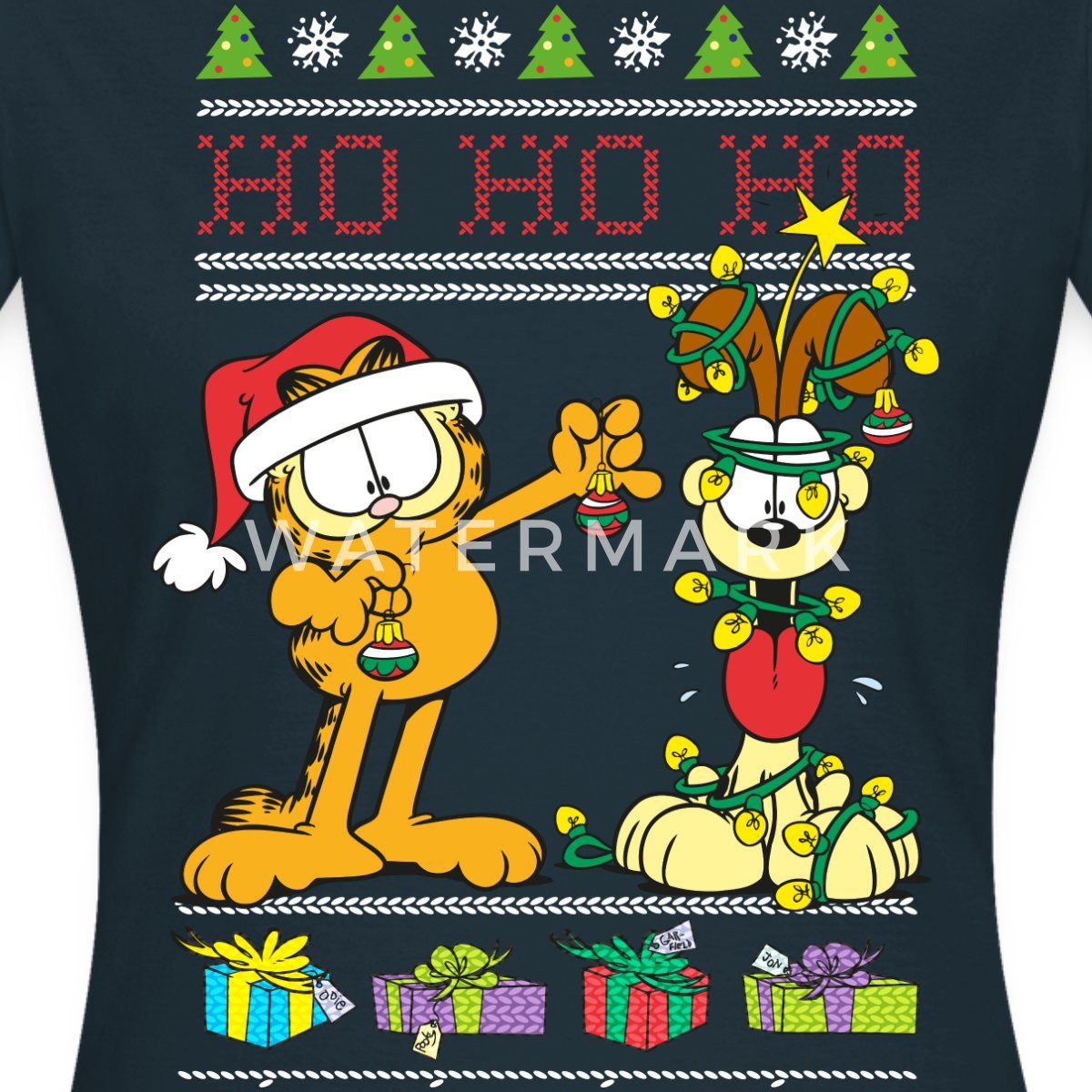 Spreadshirt T-Shirt Garfield Und Odie Hohoho günstig online kaufen