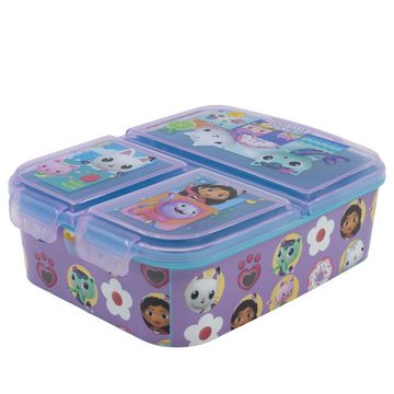 Dreamworks Gabby’s Dollhouse Lunchbox Gabbys Dollhouse Kinder Mädchen 2 tlg Set, Kunststoff aluminium, (2-tlg), Brotdose 3 Kammern Alu-Trinkflasche 400 ml