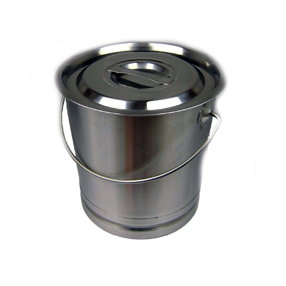 AcMax Putzeimer Edelstahl Eimer Kücheneimer 14 Liter mit Deckel