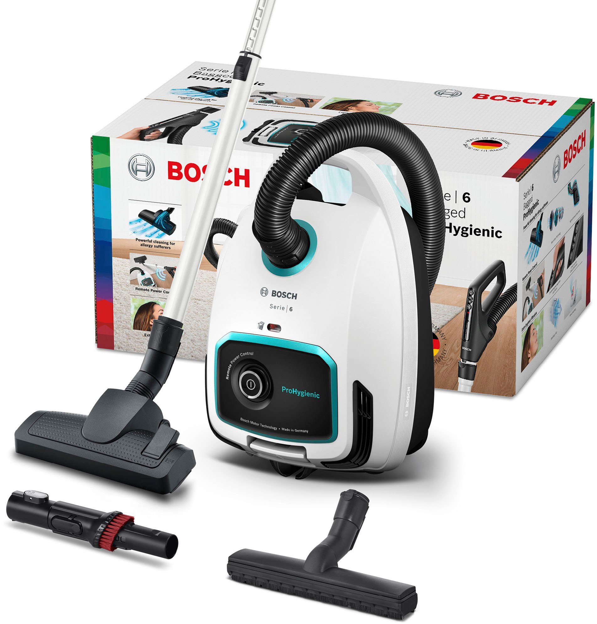 BOSCH Bodenstaubsauger ProHygienic Serie 6, weiß, BGL6LHYG, 600 Watt ...