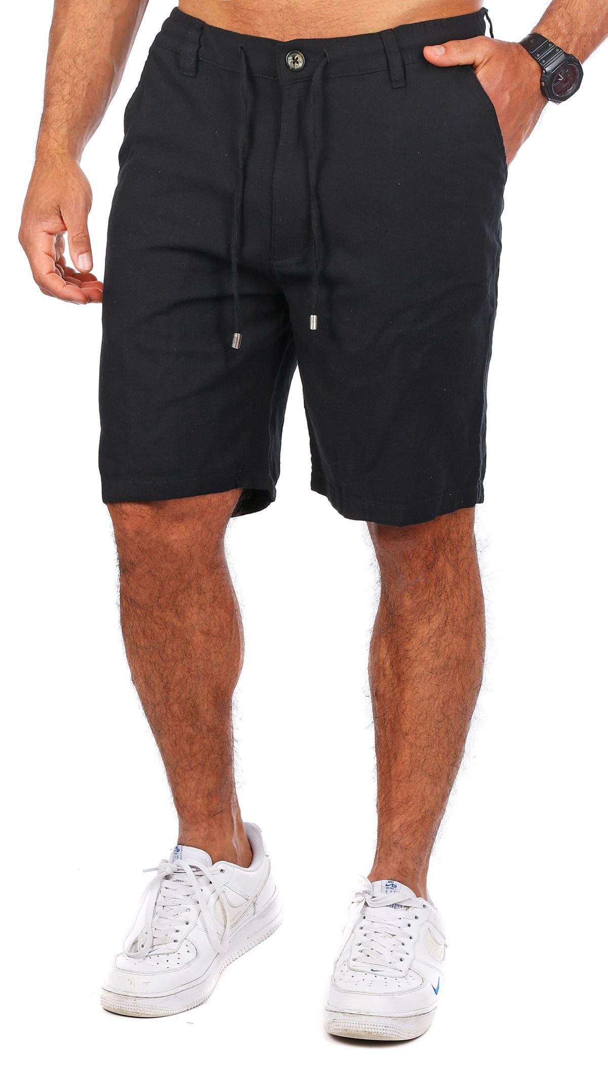 CARISMA Shorts Herren Leinen Baumwoll Mix Hose kurz trendig angenehm regular fit 2219 in Unifarbe