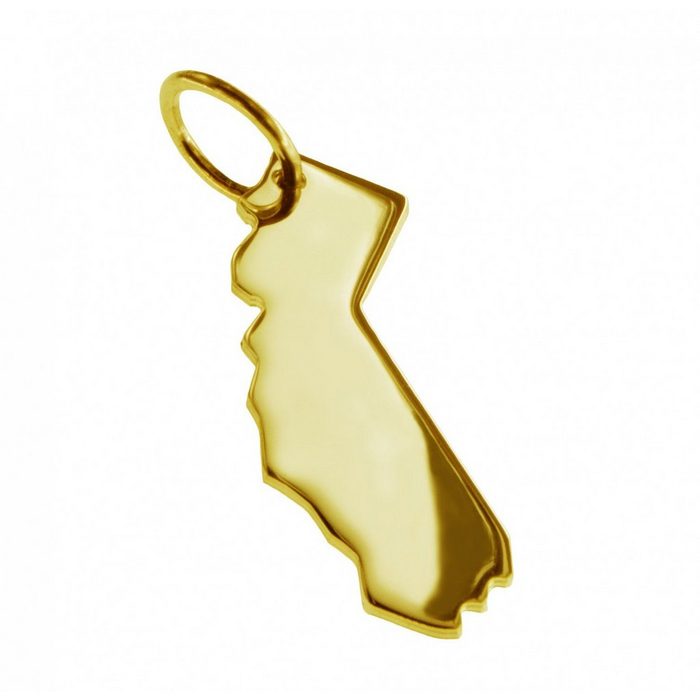 schmuckador Kettenanhänger Kettenanhänger in der Form von der Landkarte Kalifornien in massiv 333 Gelbgold