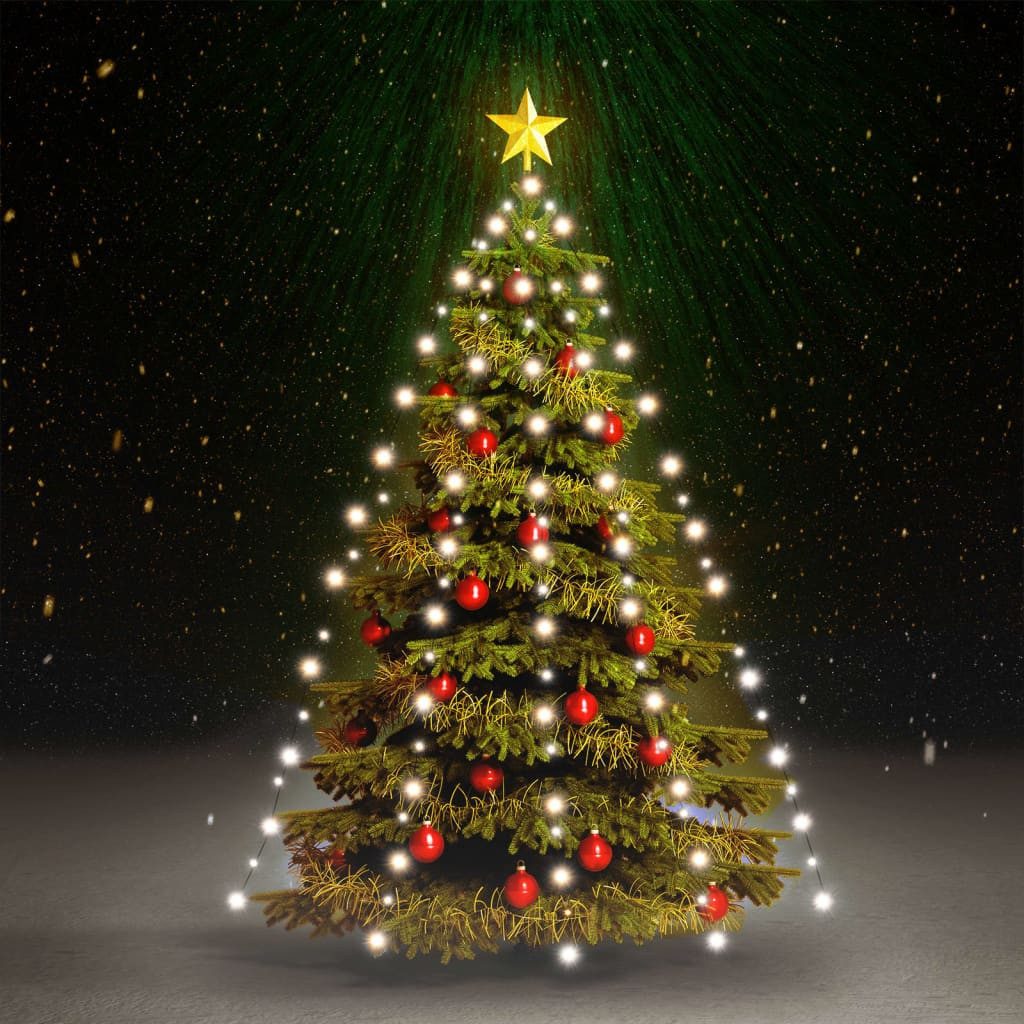 vidaXL Lichterkette 210 cm Weihnachtsbaum-Lichternetz mit 210 LEDs Kaltweiß 210 cm Licht W, 210-flammig