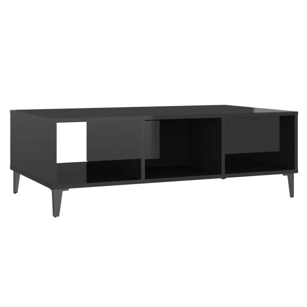 Hochglanz-Schwarz Couchtisch Holzwerkstoff Couchtisch cm | Hochglanz-Schwarz (1-St) vidaXL 103,5x60x35 Hochglanz-Schwarz