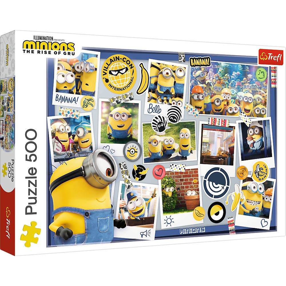 Trefl Puzzle 37390 Minions verrückte Fotosammlung 500 Teile, 500 Puzzleteile