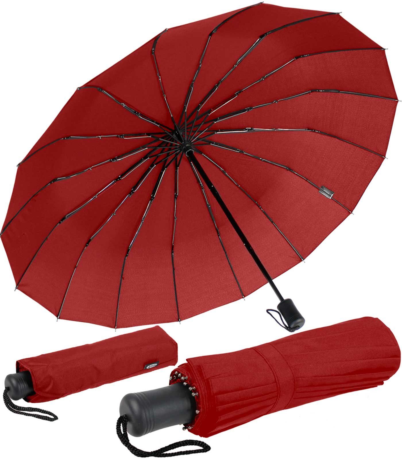 mit und farbenfroh, 16 extravagant iX-brella dunkelrot stabil Streben auffällig extra Mini Taschenregenschirm und