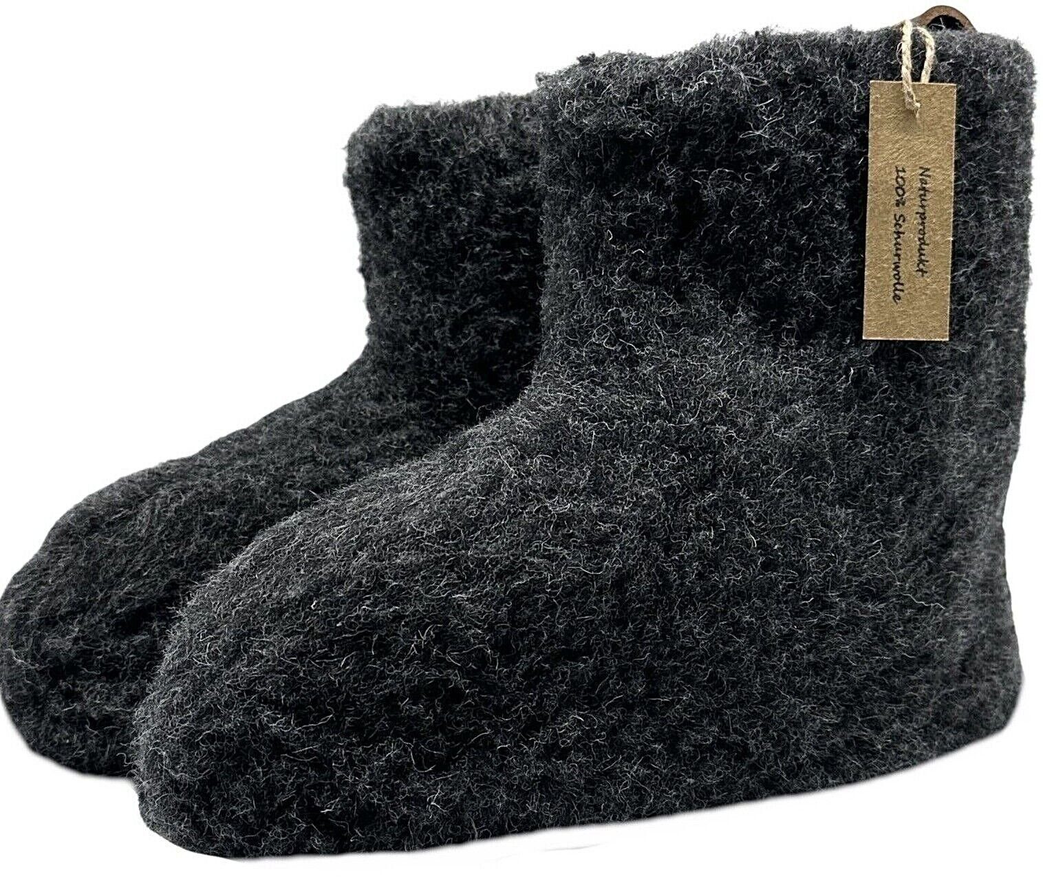 em-ka Hüttenschuhe Schurwolle Lamwolle Winter Warme Wollsocke Hausschuhe Hausschuh Füßwärmer für Damen und Herren Naturprodukt aus Schafwolle