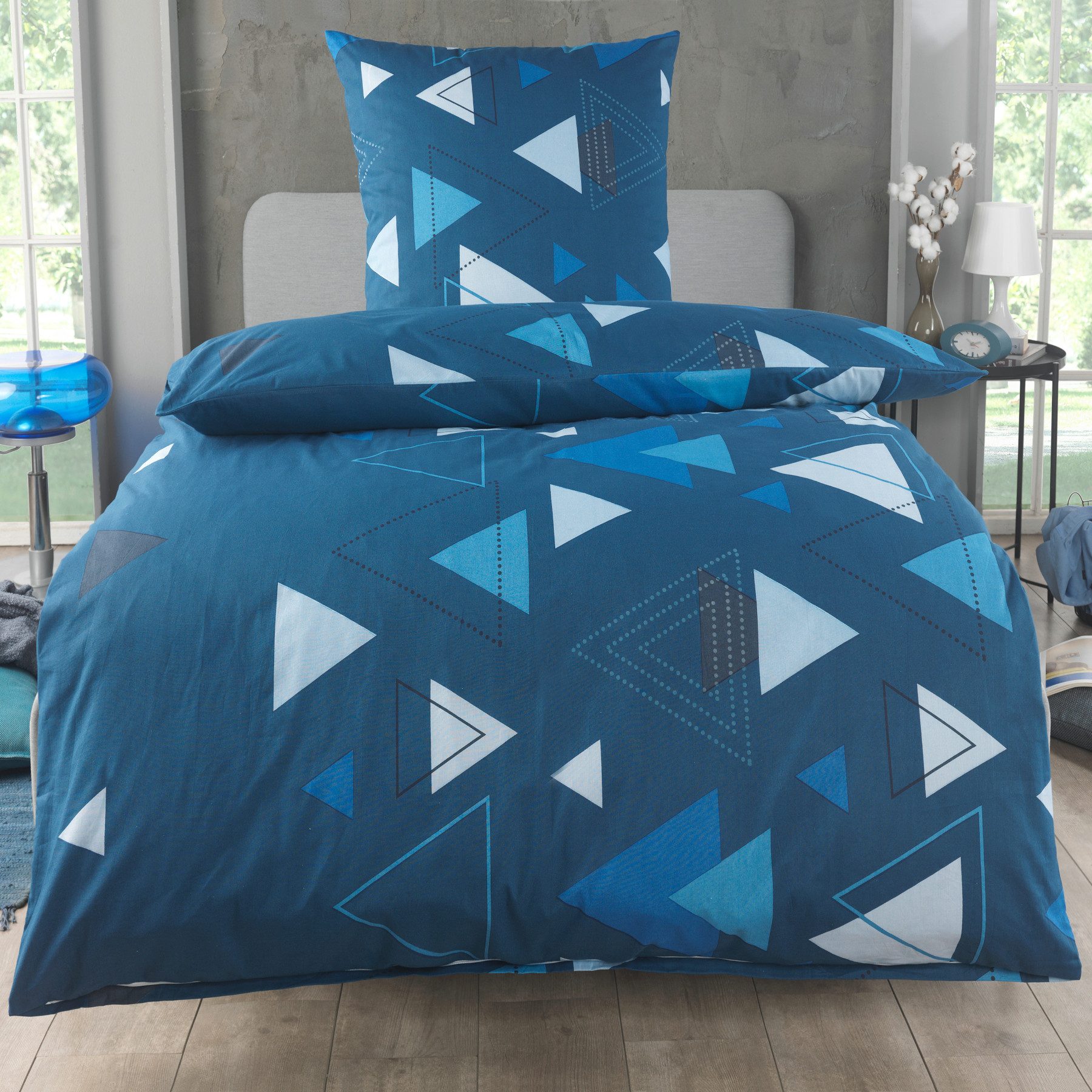 Malika Bettwäsche 155x220 + 80x80 cm atmungsaktiver Baummwoll Renforce Bettbezug, Renforce Baumwolle, 2 teilig, Für Allergiker geeignet, pflegeleicht, angenehm weicher Stoff
