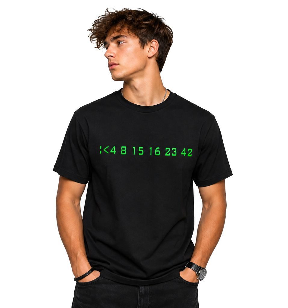 coole-fun-t-shirts Print-Shirt Lost Zahlen T-Shirt Schwarz 4 8 15 16 23 42 Lost Zahlen 4 8 15 16 23 46 T-Shirt Ozeanic Airlines